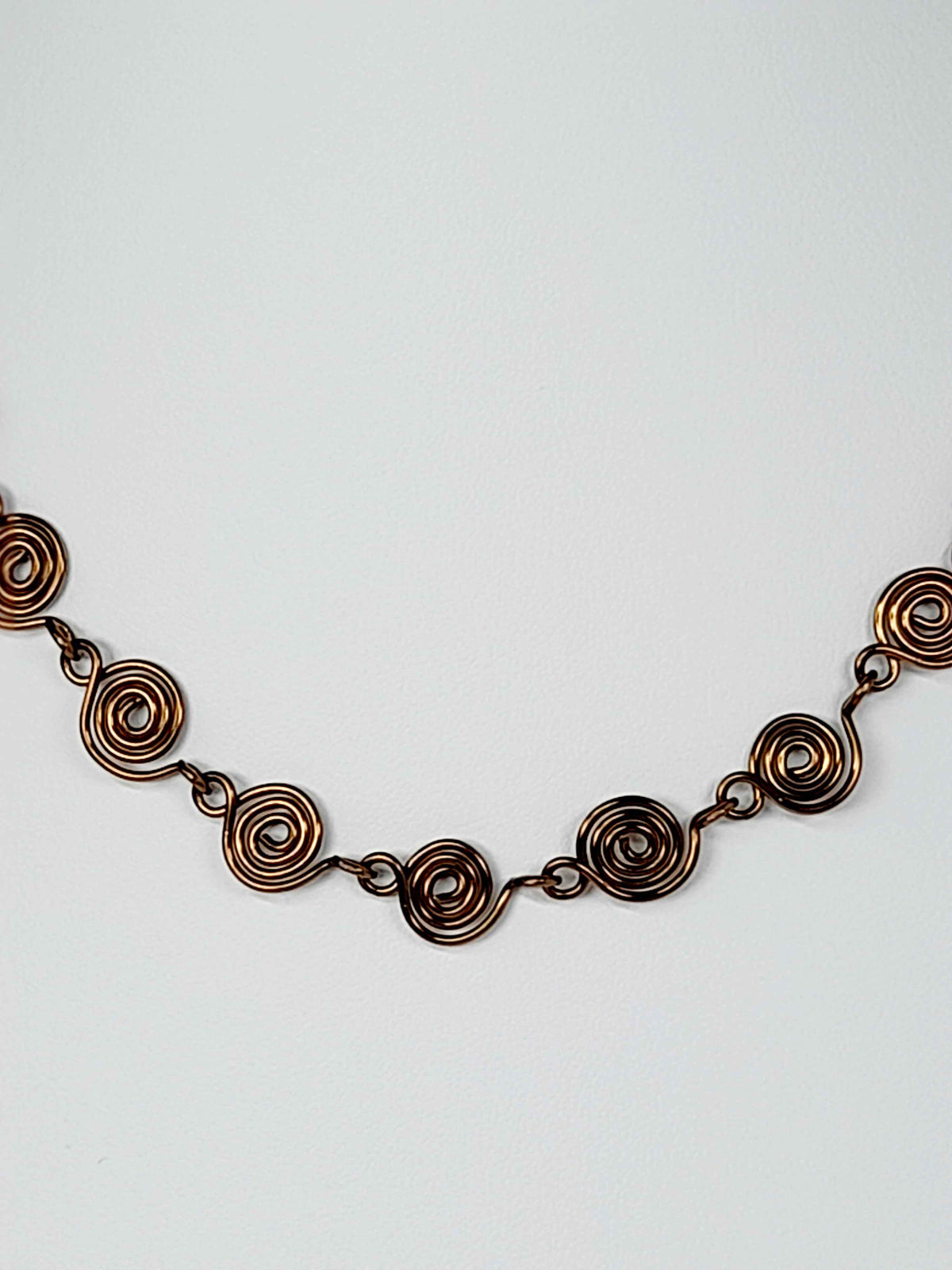 Dainty Super Swirly Bronze Spiral Necklace