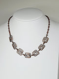 Super Swirly Bronze Square Spiral Necklace