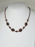 Handmade Bronze Spiral Necklace, Elegant Swirly Statement Necklace