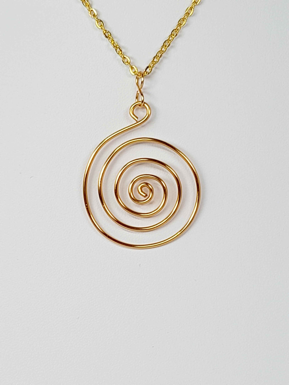 Elegant Handmade Gold Spiral Pendant Necklace