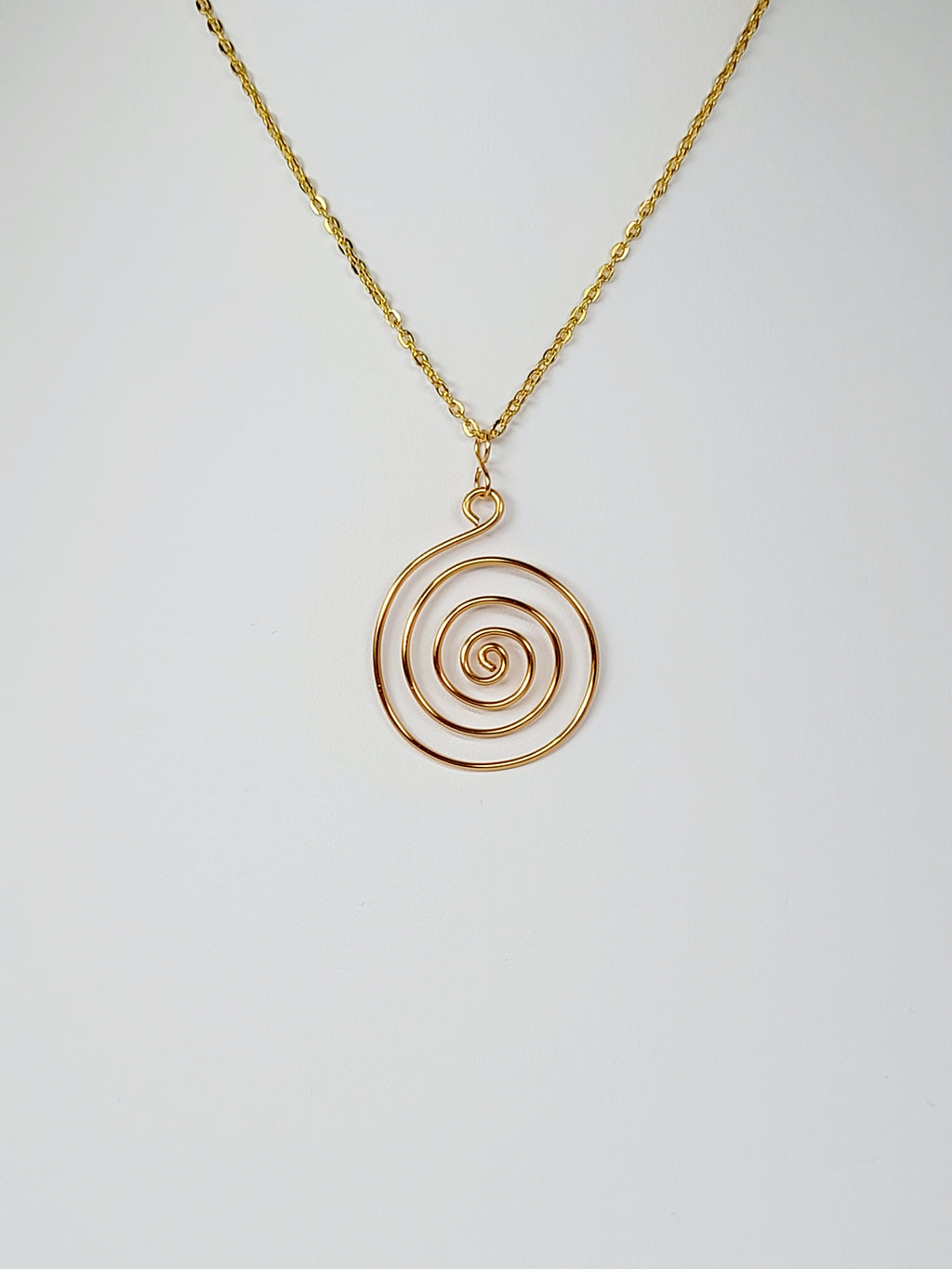 Elegant Handmade Gold Spiral Pendant Necklace
