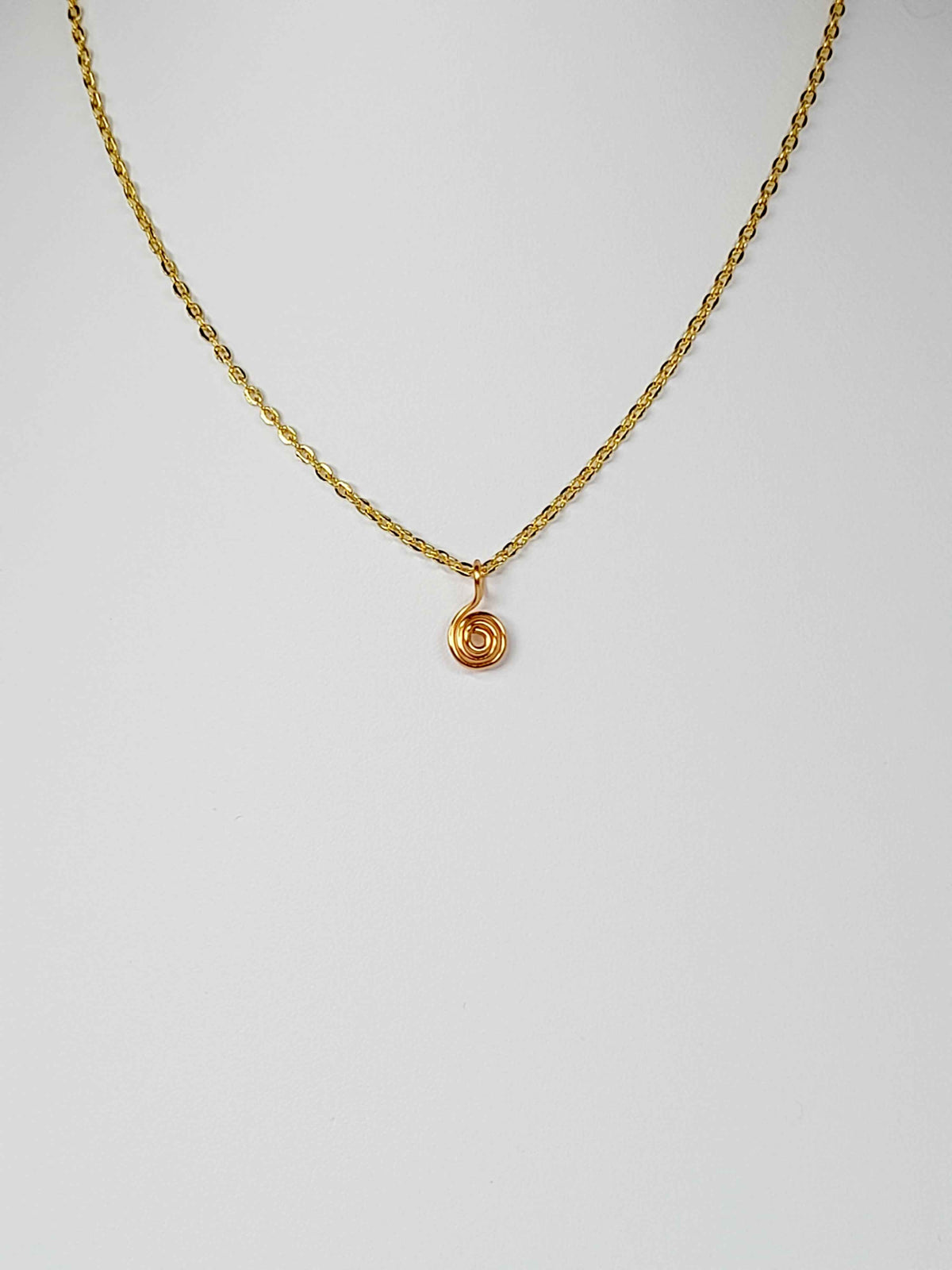 Elegant Handmade Tiny Gold Spiral Pendant Necklace, Lightweight & Gift‑Ready