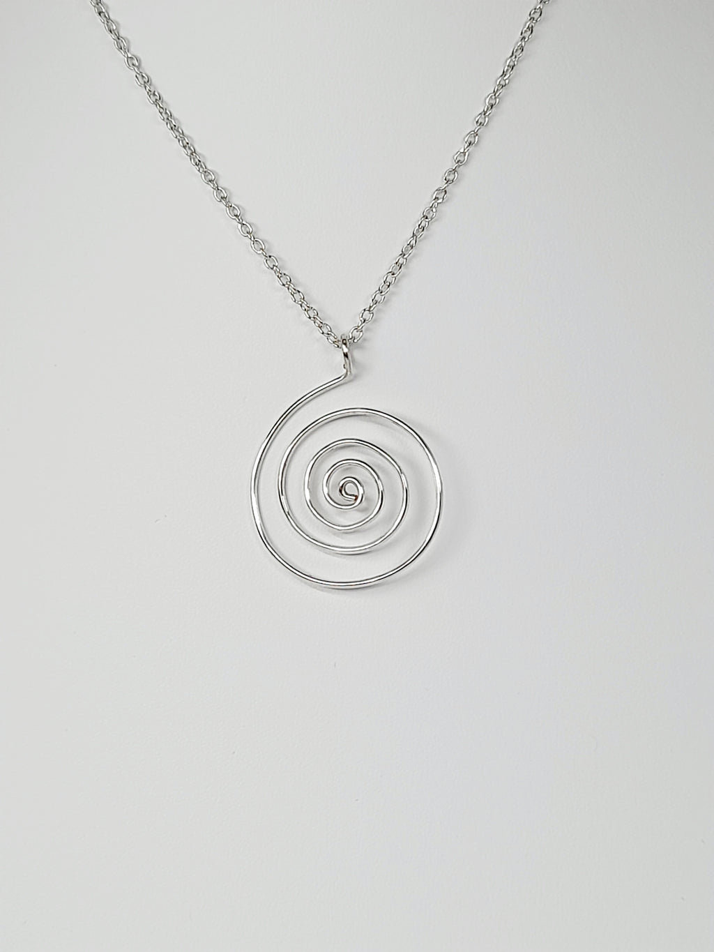 Elegant Handmade Silver Spiral Pendant Necklace
