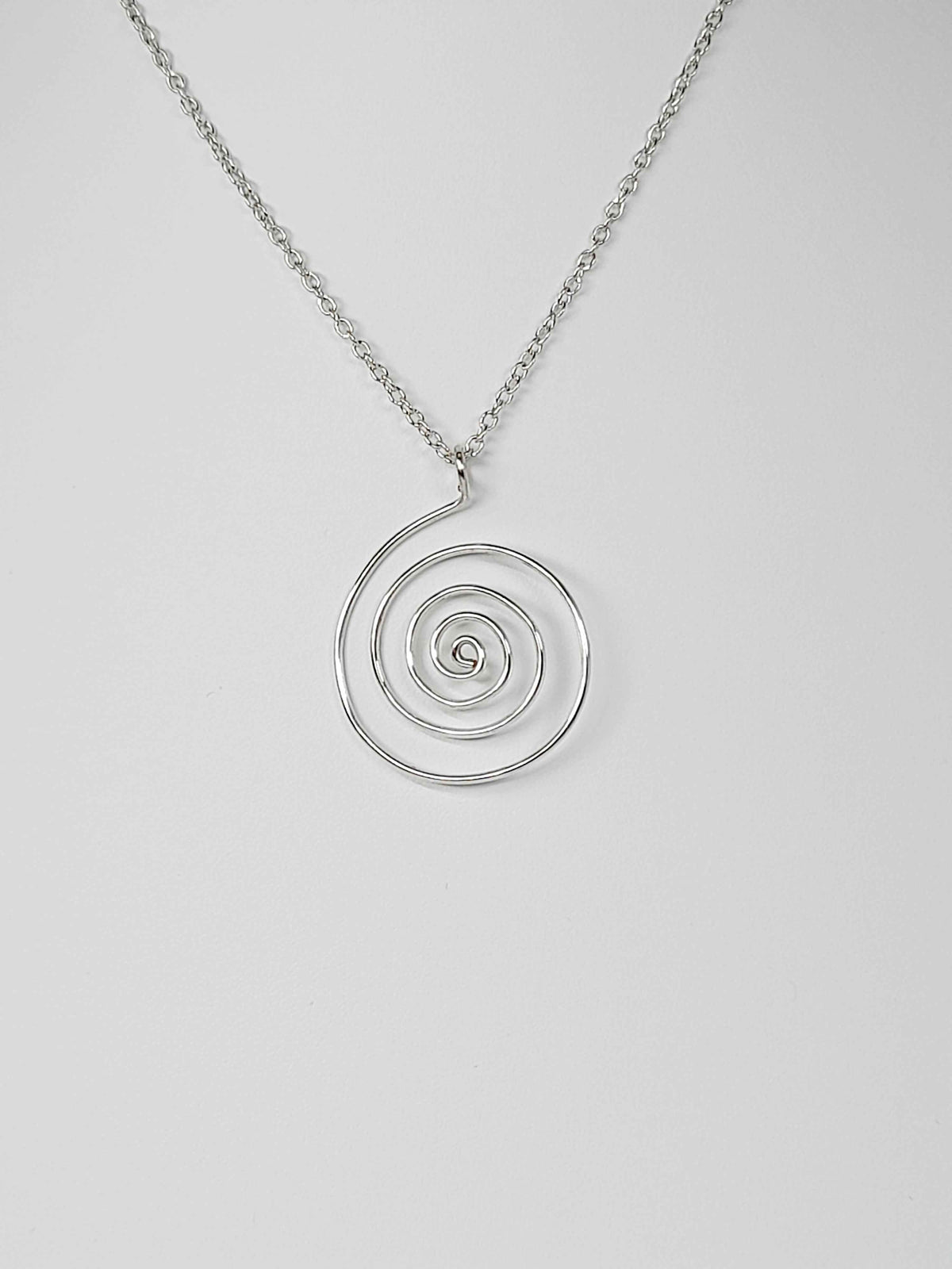 Elegant Handmade Silver Spiral Pendant Necklace