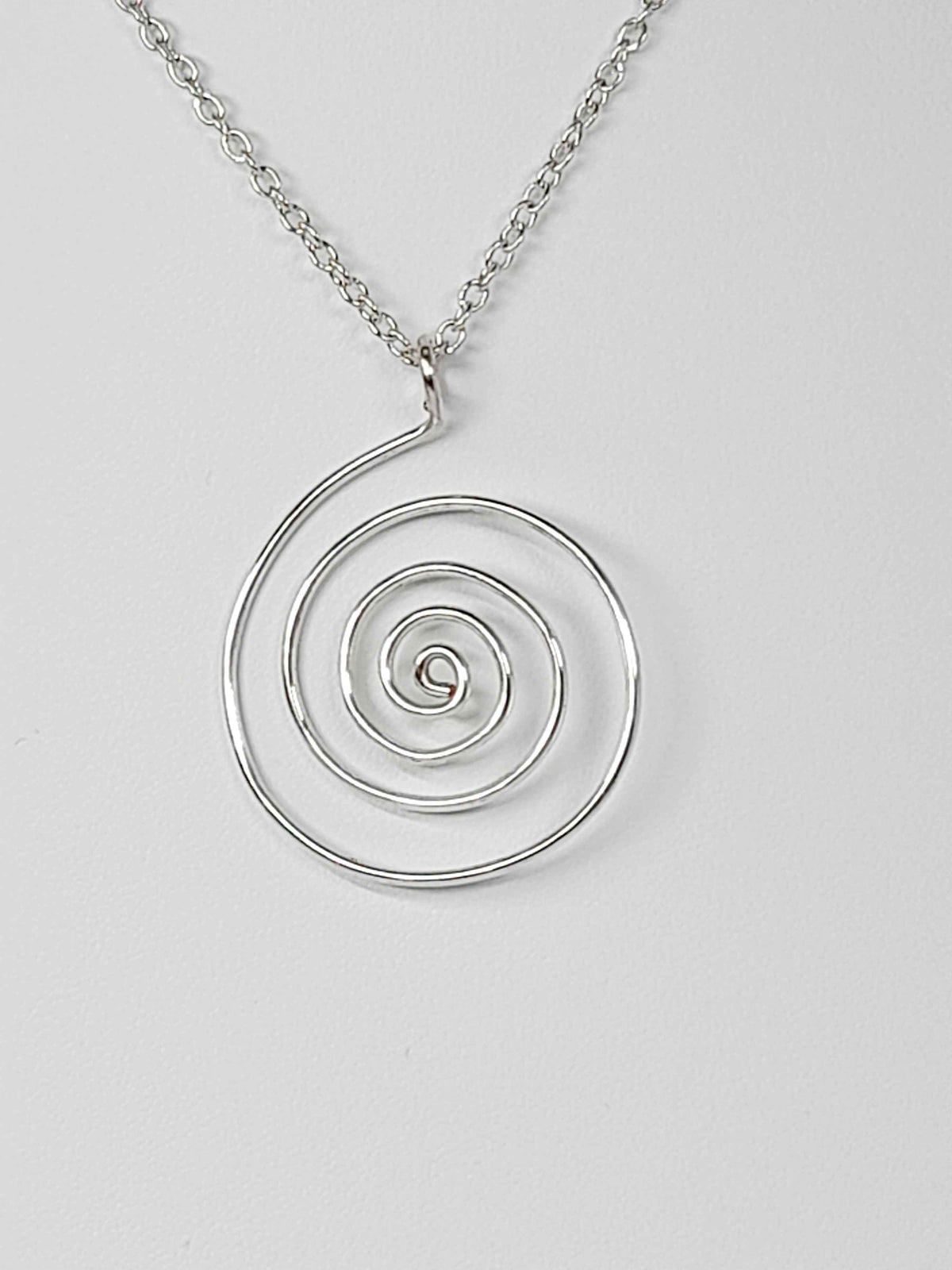 Elegant Handmade Silver Spiral Pendant Necklace