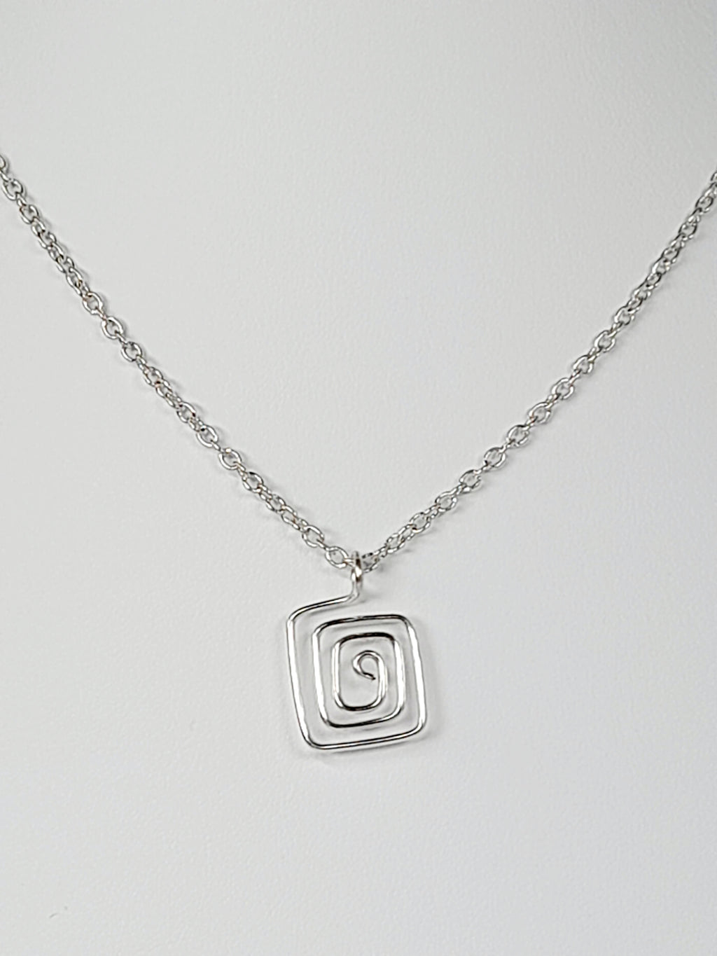 Elegant Handmade Silver Spiral Pendant Necklace, Lightweight & Gift‑Ready