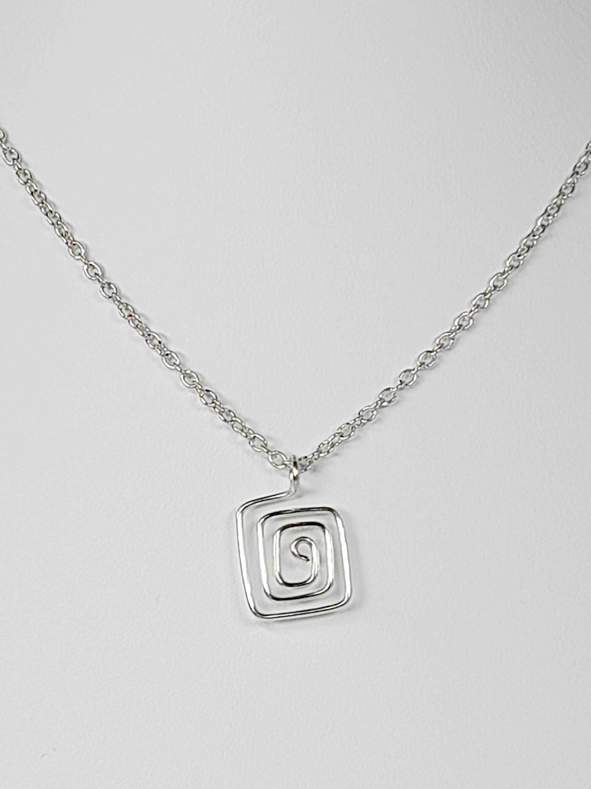 Elegant Handmade Silver Spiral Pendant Necklace, Lightweight & Gift‑Ready