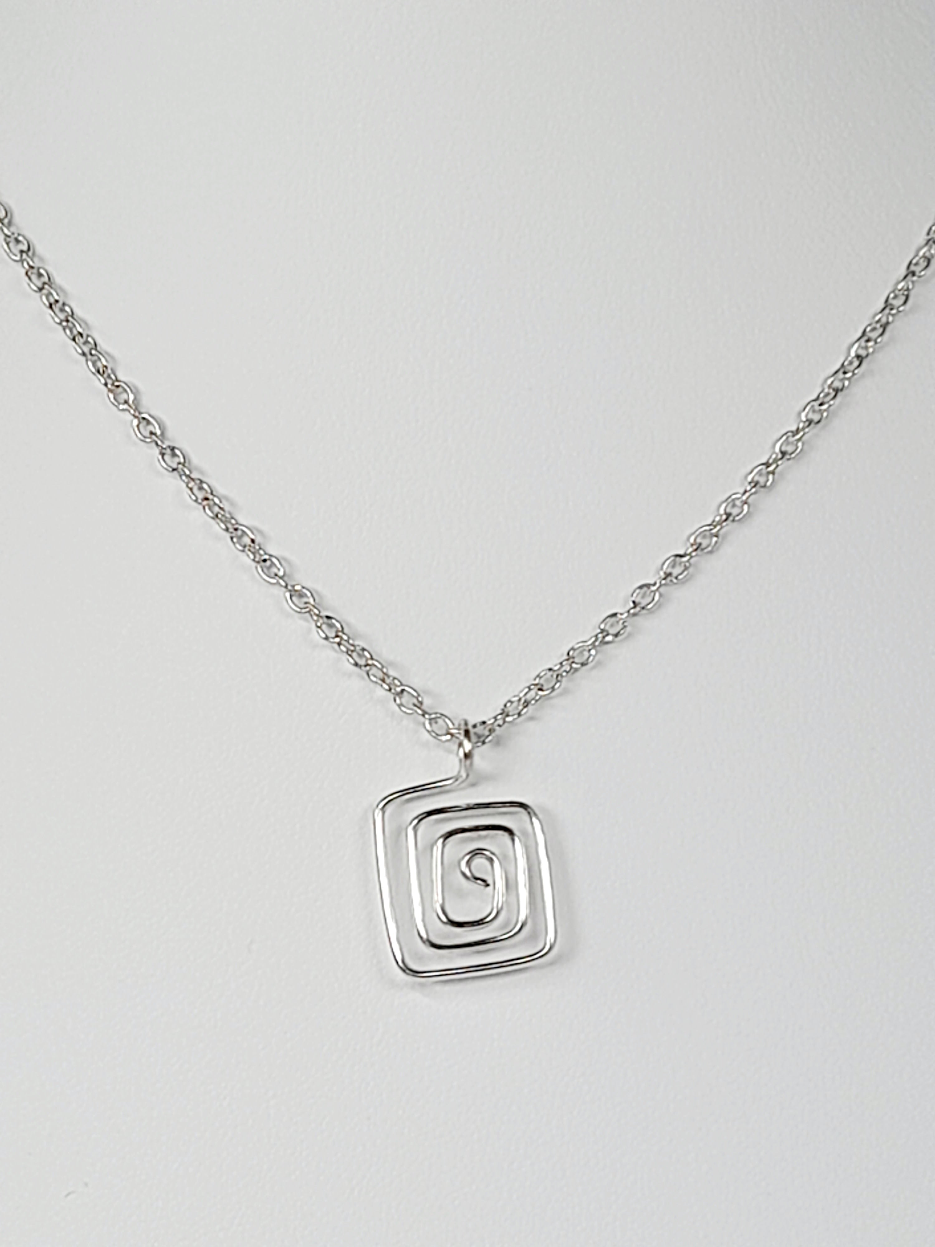 Elegant Handmade Silver Spiral Pendant Necklace, Lightweight & Gift‑Ready