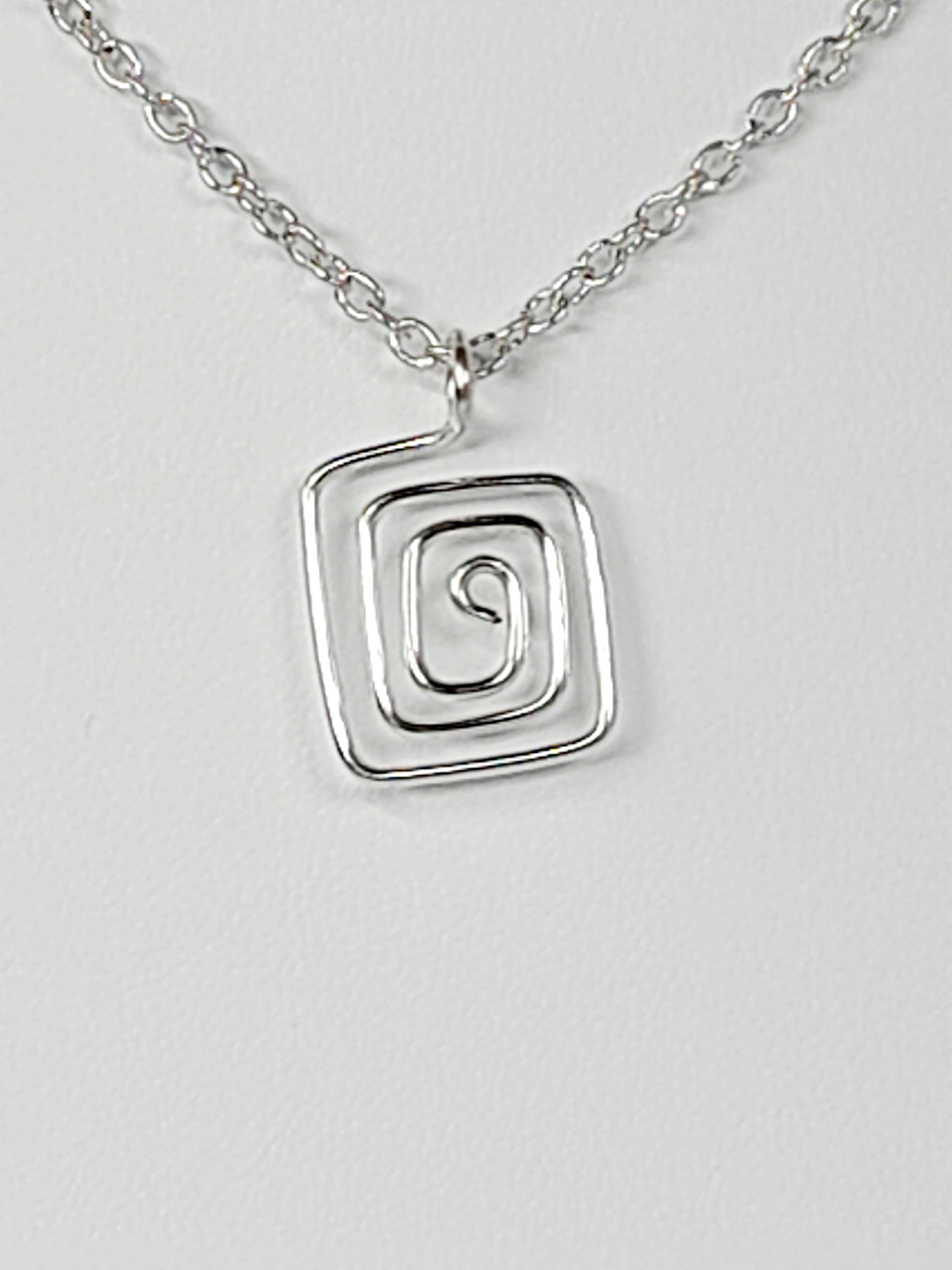 Elegant Handmade Silver Spiral Pendant Necklace, Lightweight & Gift‑Ready