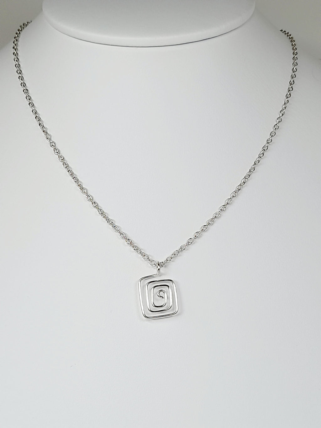 Elegant Handmade Silver Spiral Pendant Necklace, Lightweight & Gift‑Ready