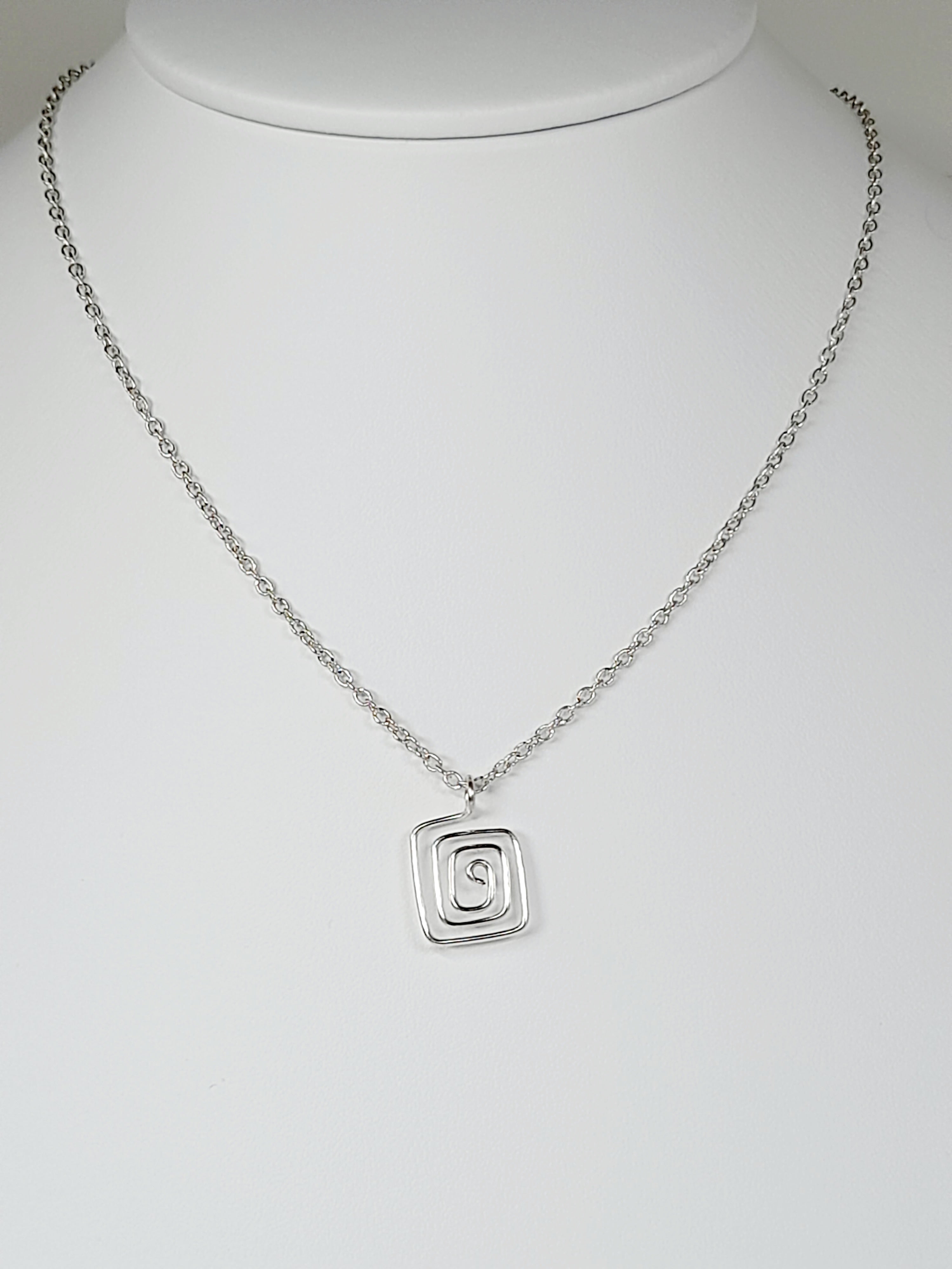 Elegant Handmade Silver Spiral Pendant Necklace, Lightweight & Gift‑Ready