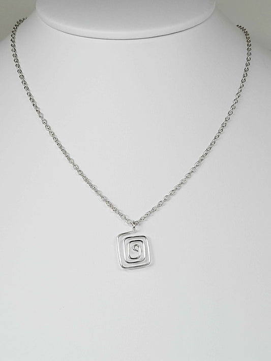 Elegant Handmade Silver Spiral Pendant Necklace, Lightweight & Gift‑Ready