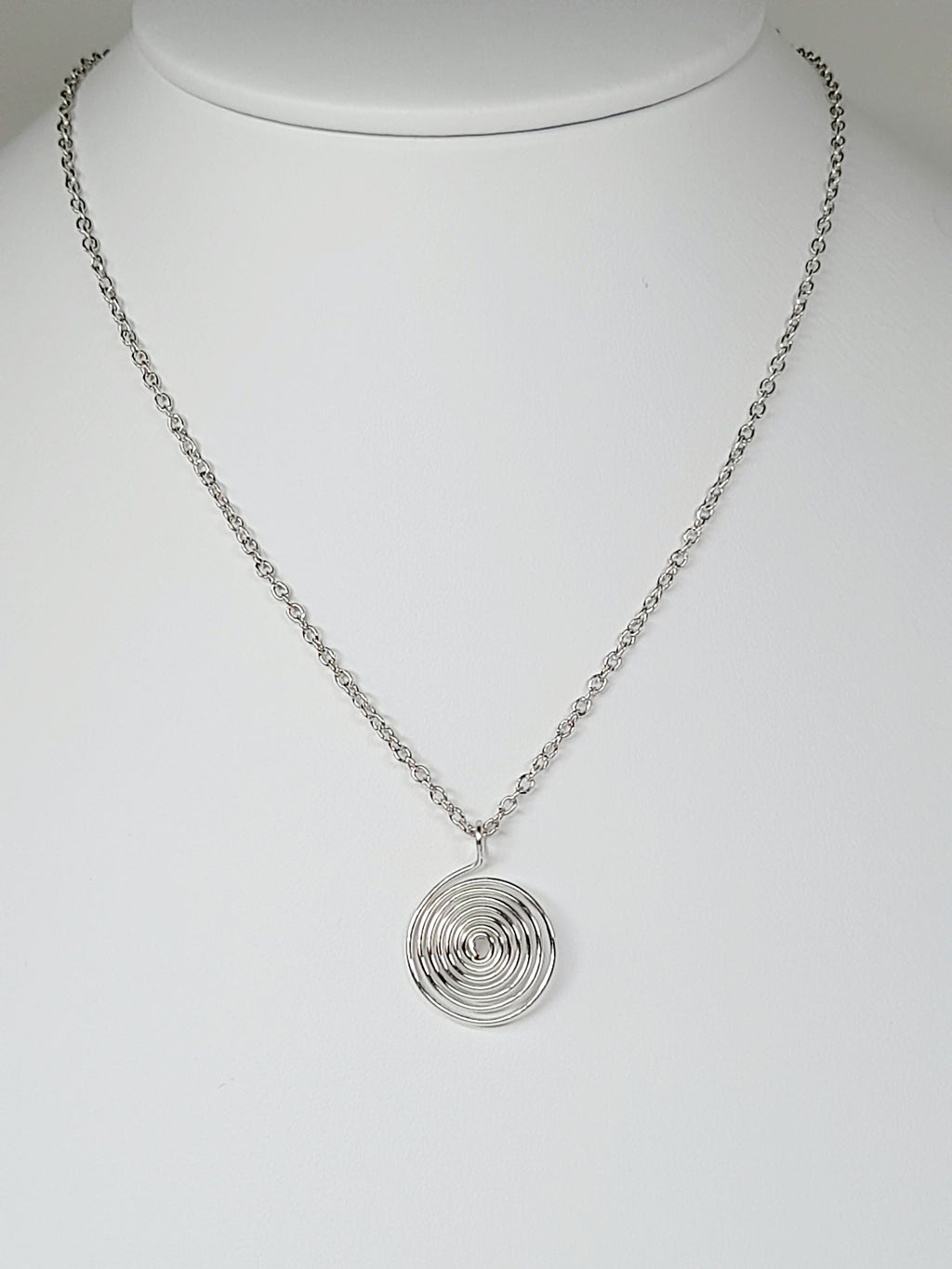 Elegant Handmade Silver Spiral Pendant Necklace, Lightweight & Gift‑Ready
