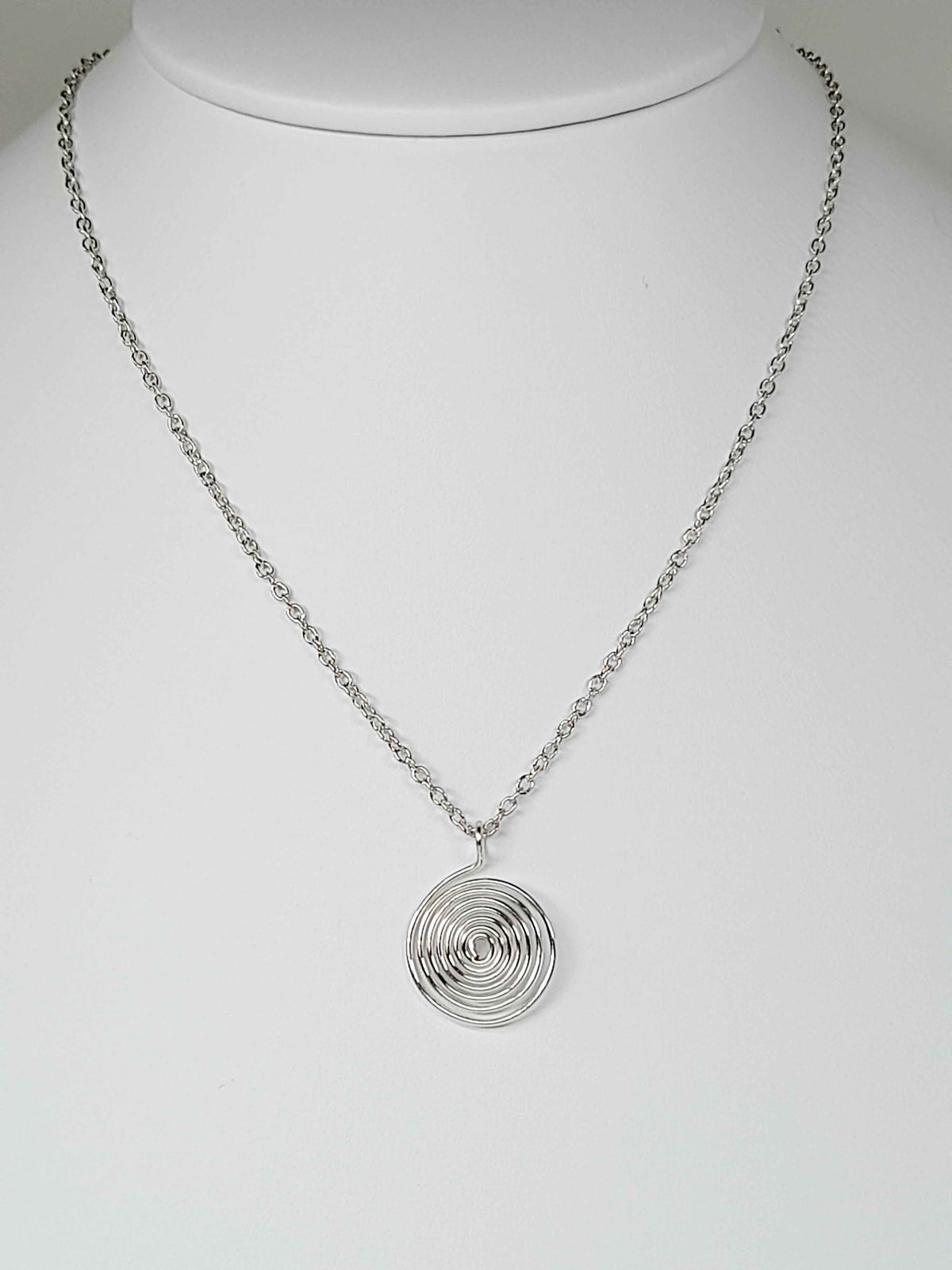 Elegant Handmade Silver Spiral Pendant Necklace, Lightweight & Gift‑Ready