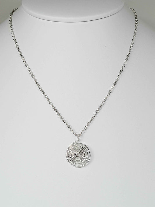 Elegant Handmade Silver Spiral Pendant Necklace, Lightweight & Gift‑Ready