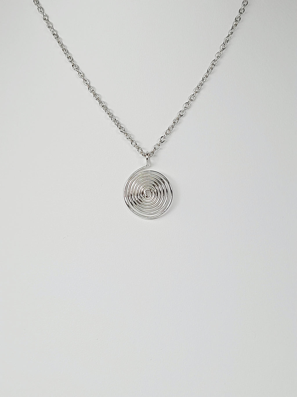 Elegant Handmade Silver Spiral Pendant Necklace, Lightweight & Gift‑Ready