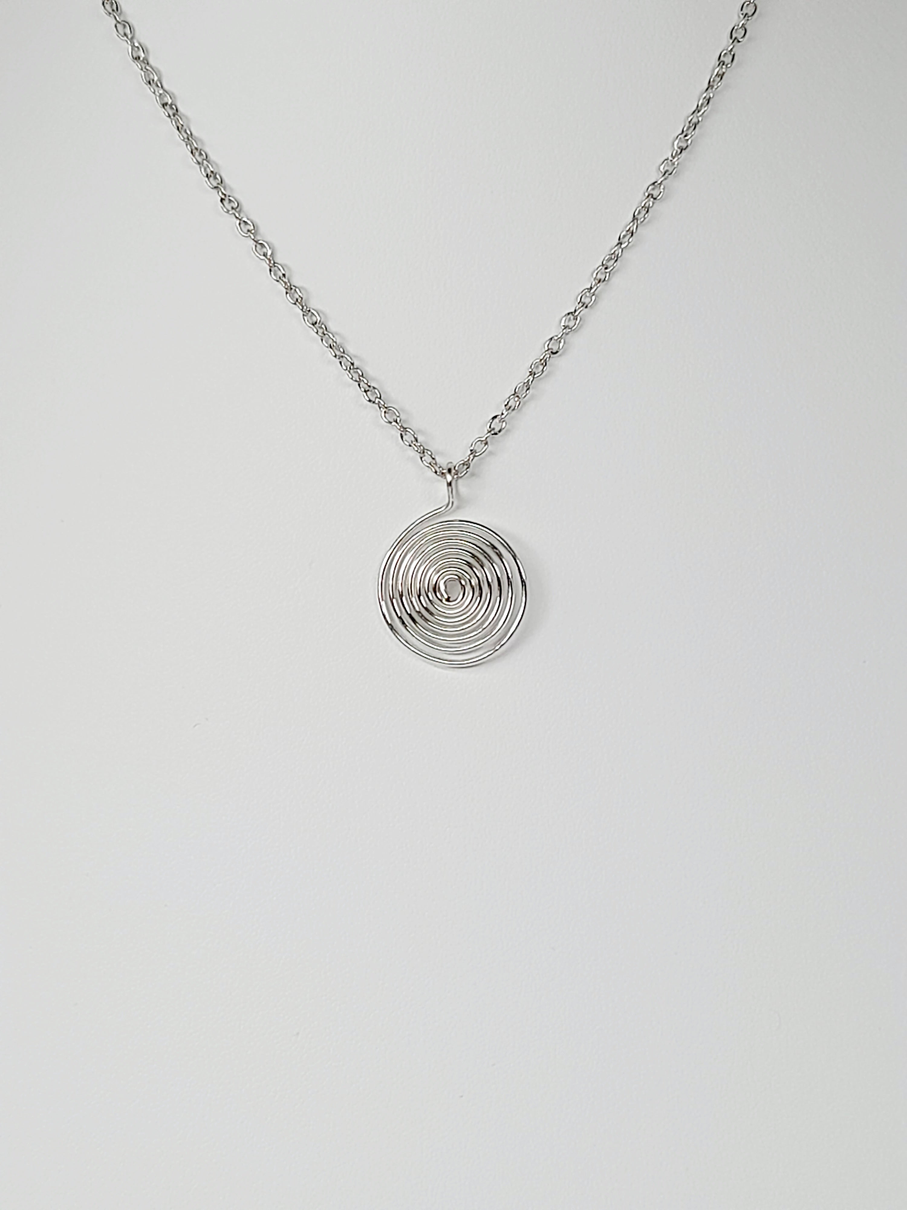 Elegant Handmade Silver Spiral Pendant Necklace, Lightweight & Gift‑Ready