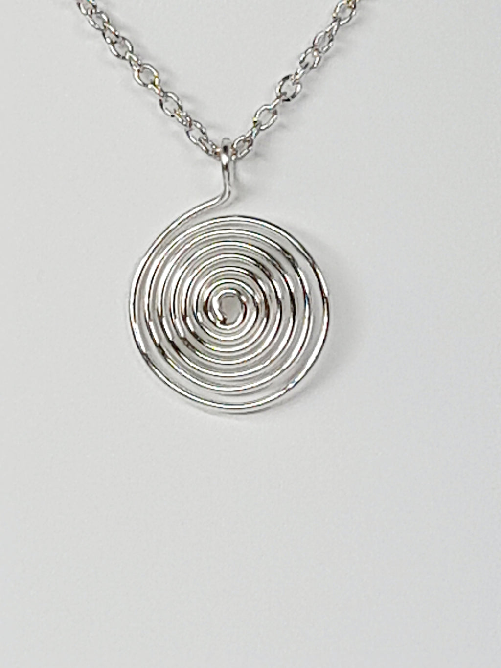 Elegant Handmade Silver Spiral Pendant Necklace, Lightweight & Gift‑Ready