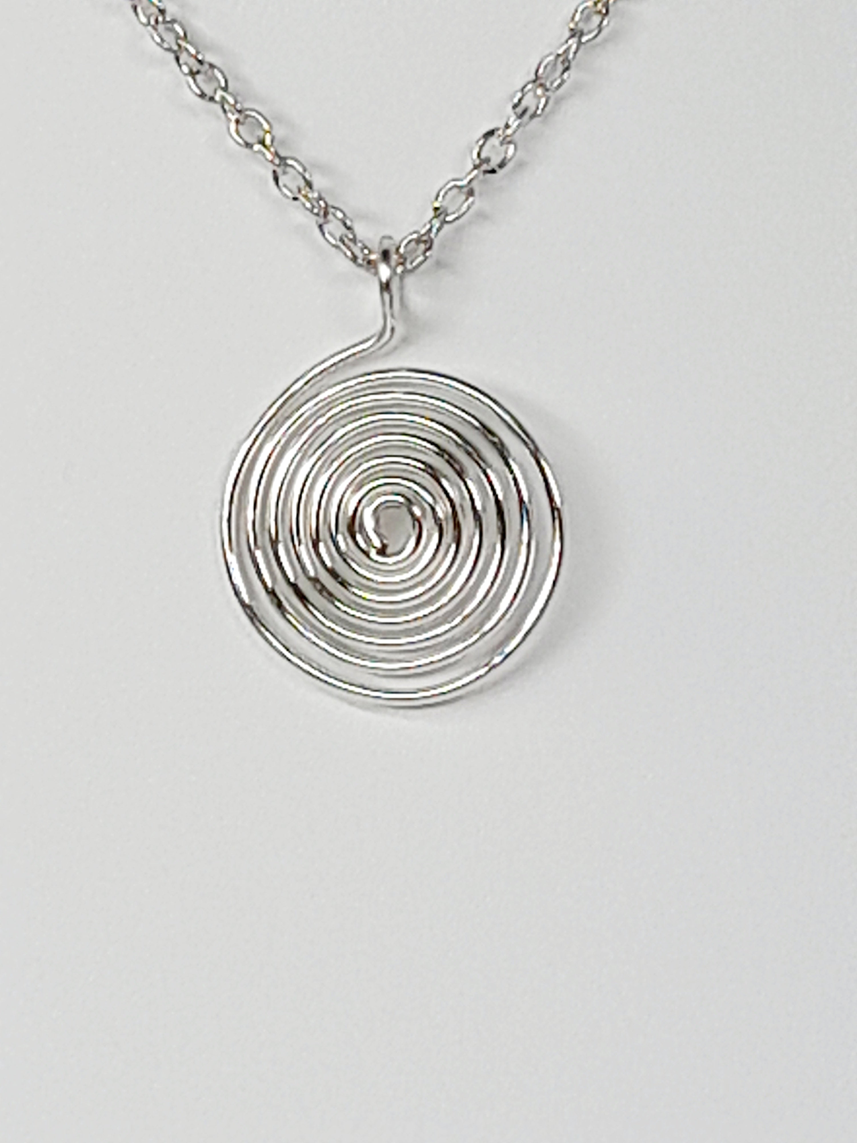 Elegant Handmade Silver Spiral Pendant Necklace, Lightweight & Gift‑Ready