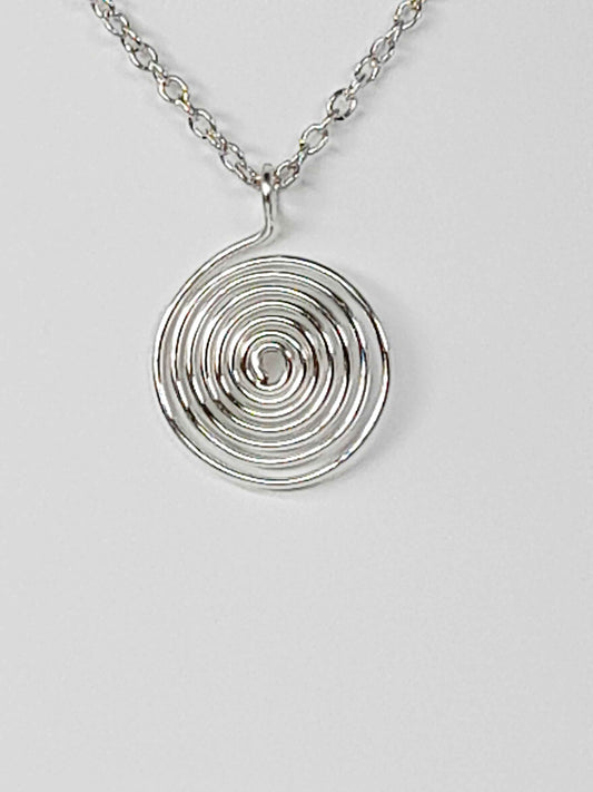 Elegant Handmade Silver Spiral Pendant Necklace, Lightweight & Gift‑Ready