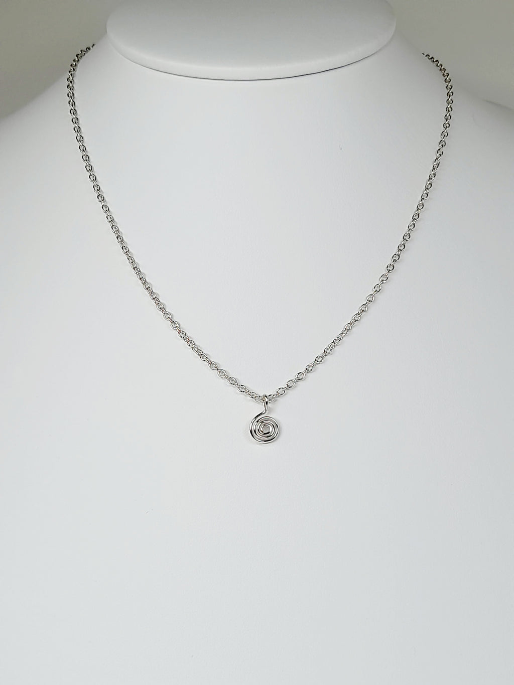 Elegant Handmade Tiny Silver Spiral Pendant Necklace, Lightweight & Gift‑Ready