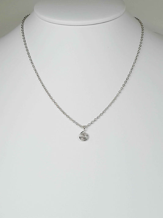 Elegant Handmade Tiny Silver Spiral Pendant Necklace, Lightweight & Gift‑Ready