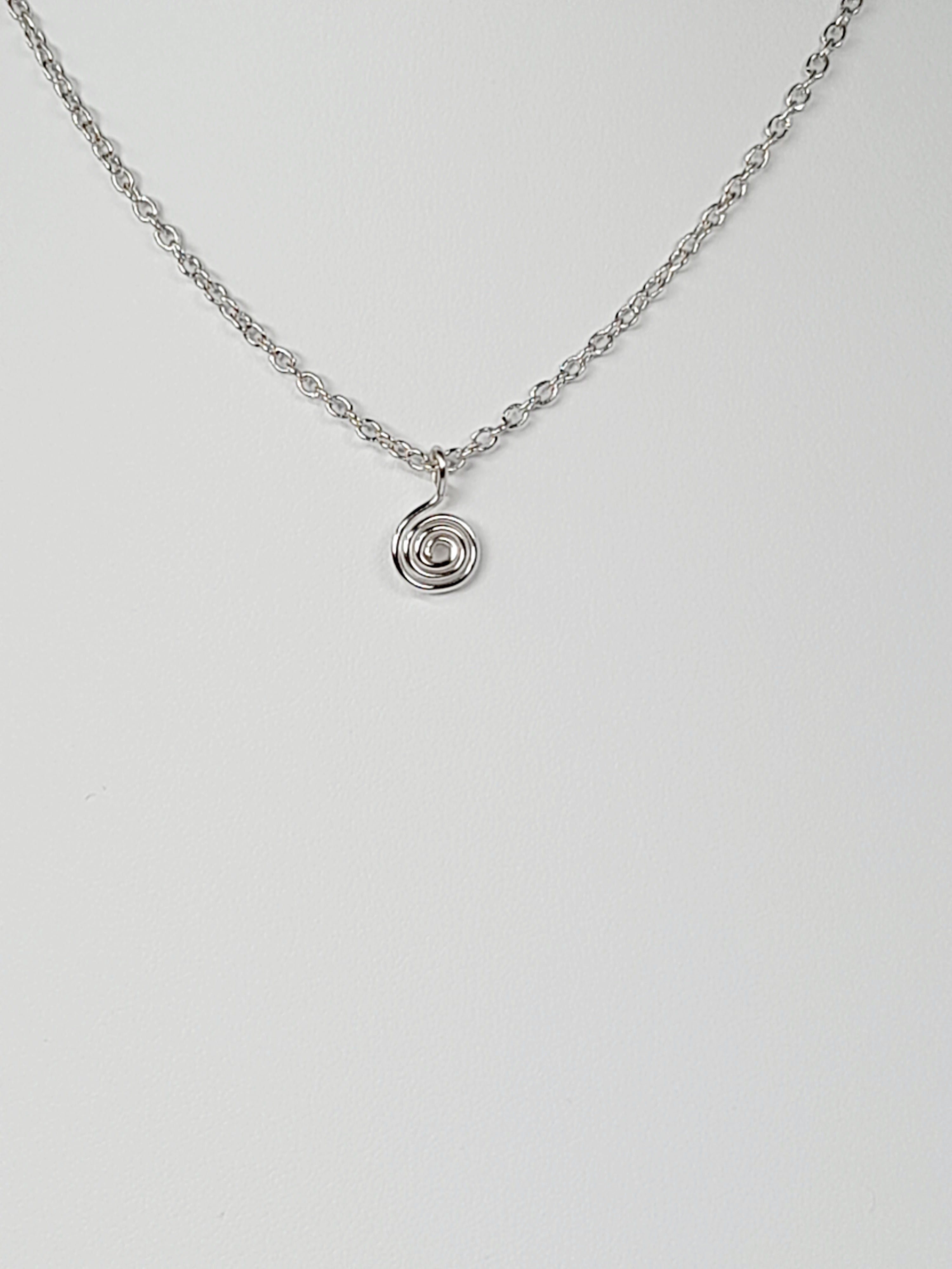 Elegant Handmade Tiny Silver Spiral Pendant Necklace, Lightweight & Gift‑Ready