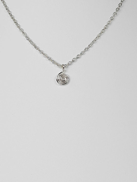 Elegant Handmade Tiny Silver Spiral Pendant Necklace, Lightweight & Gift‑Ready