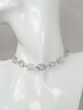 Dainty Super Swirly Silver Square Spiral Choker Necklace