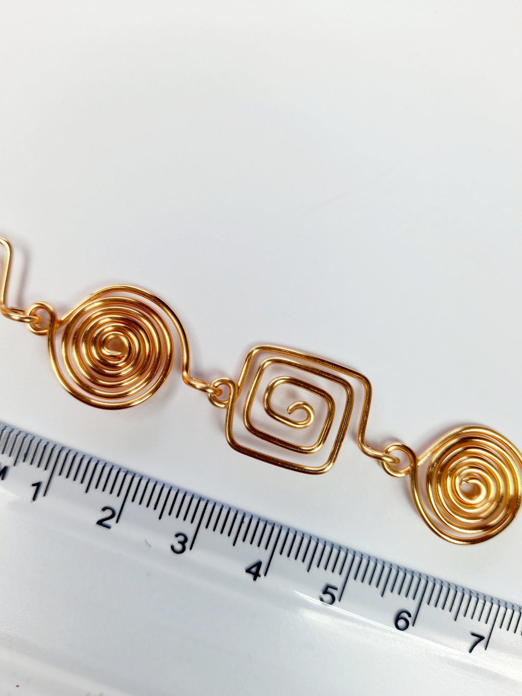 Super Swirly Gold Round & Square Spiral Necklace