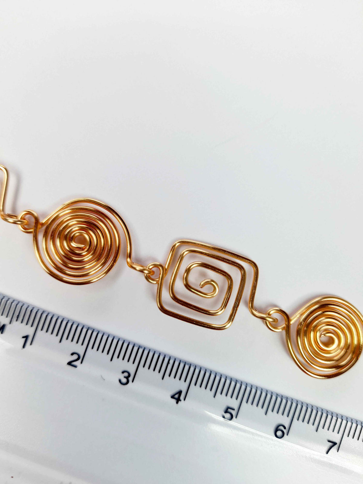 Super Swirly Gold Round & Square Spiral Necklace