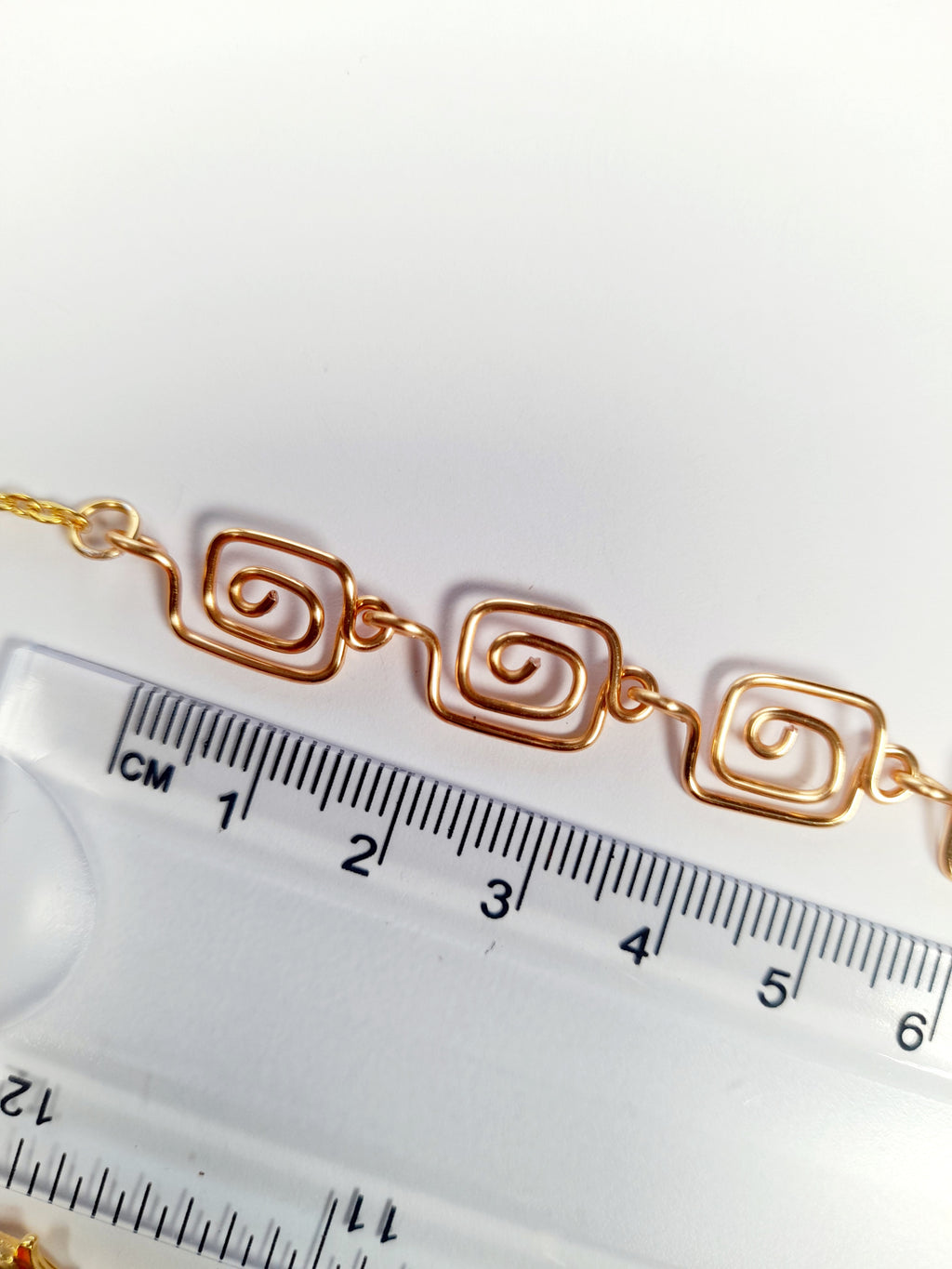 Dainty Super Swirly Gold Square Spiral Necklace
