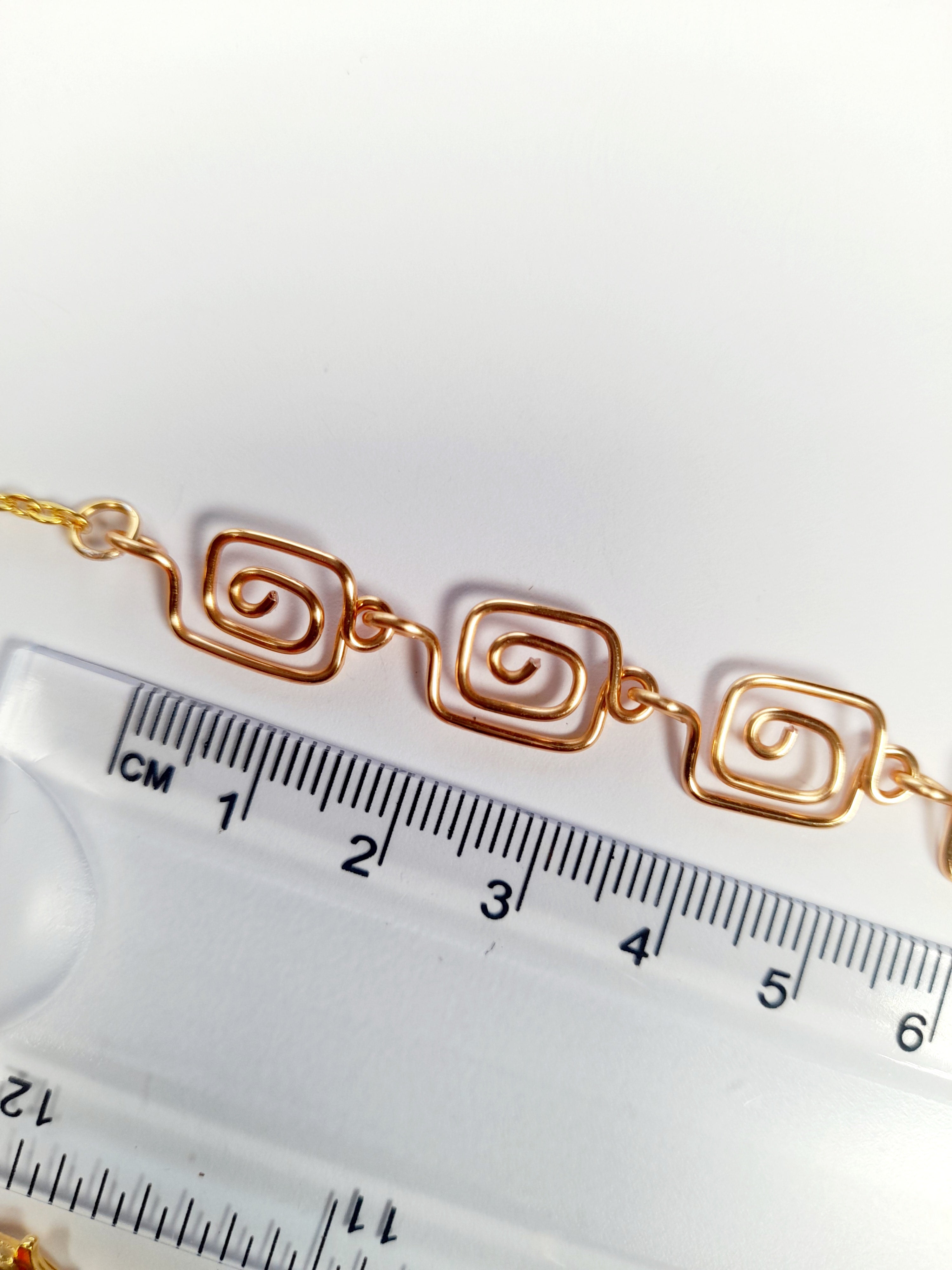 Dainty Super Swirly Gold Square Spiral Necklace