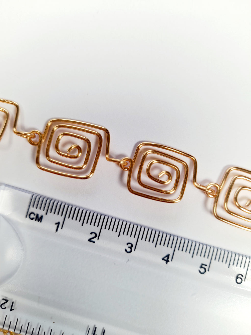 Super Swirly Gold Square Spiral Necklace