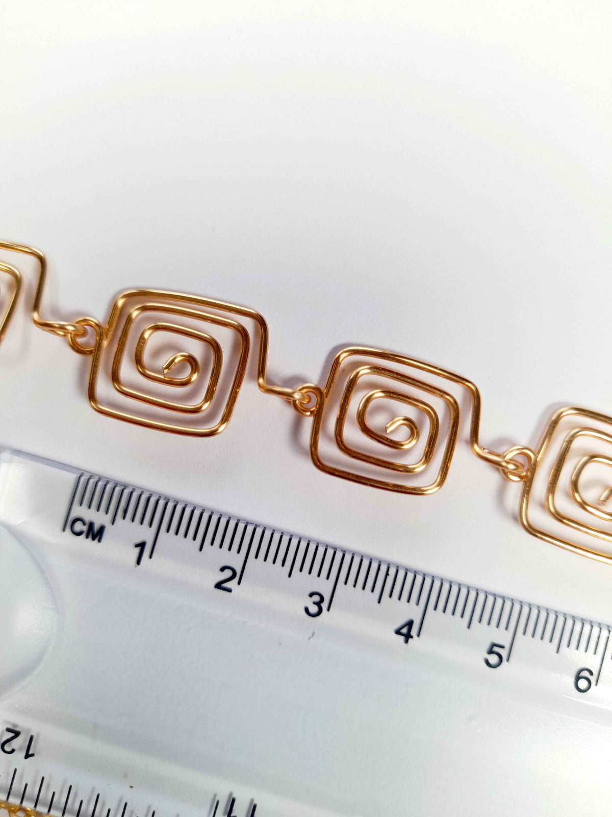 Super Swirly Gold Square Spiral Necklace