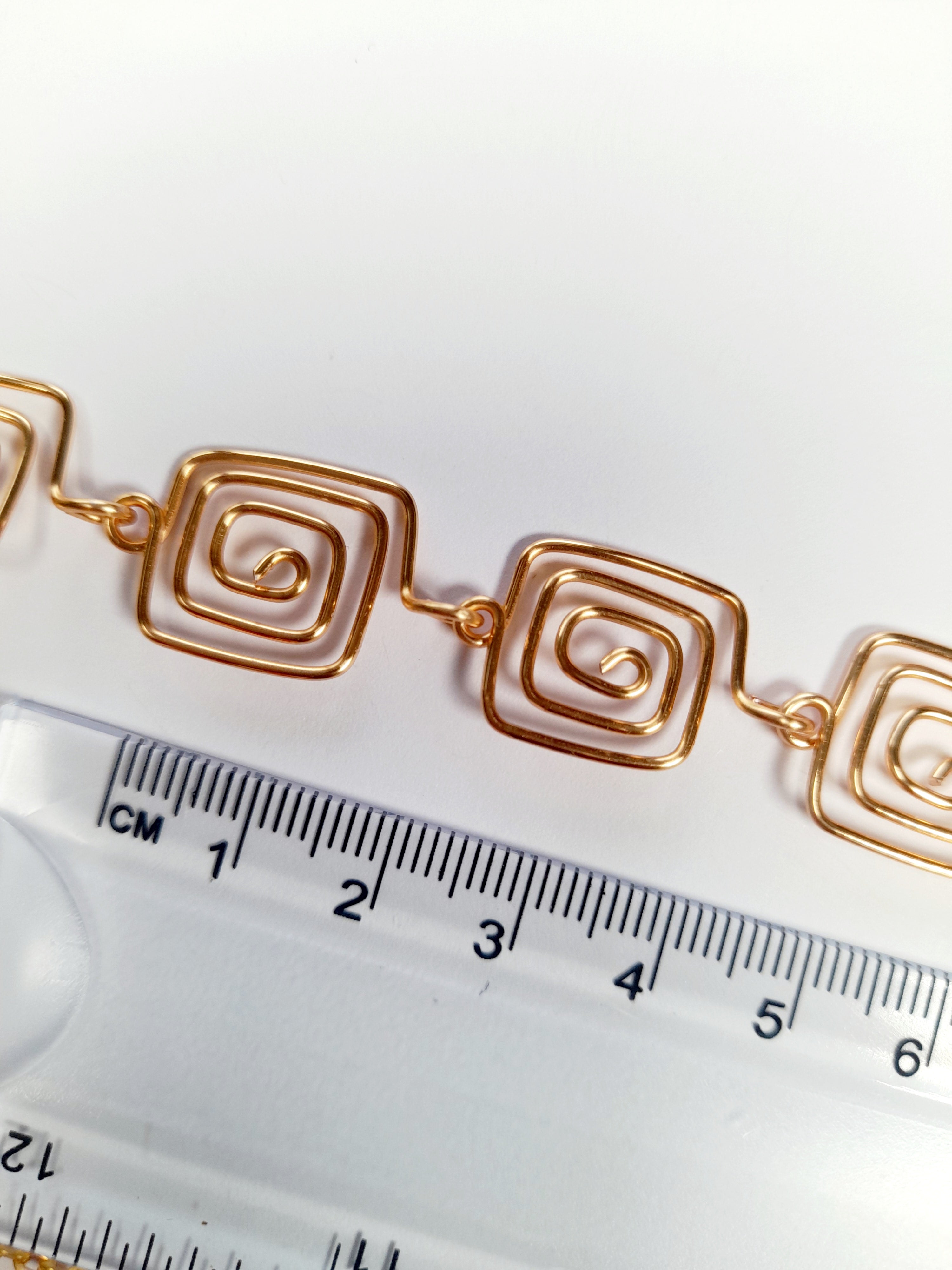 Super Swirly Gold Square Spiral Necklace