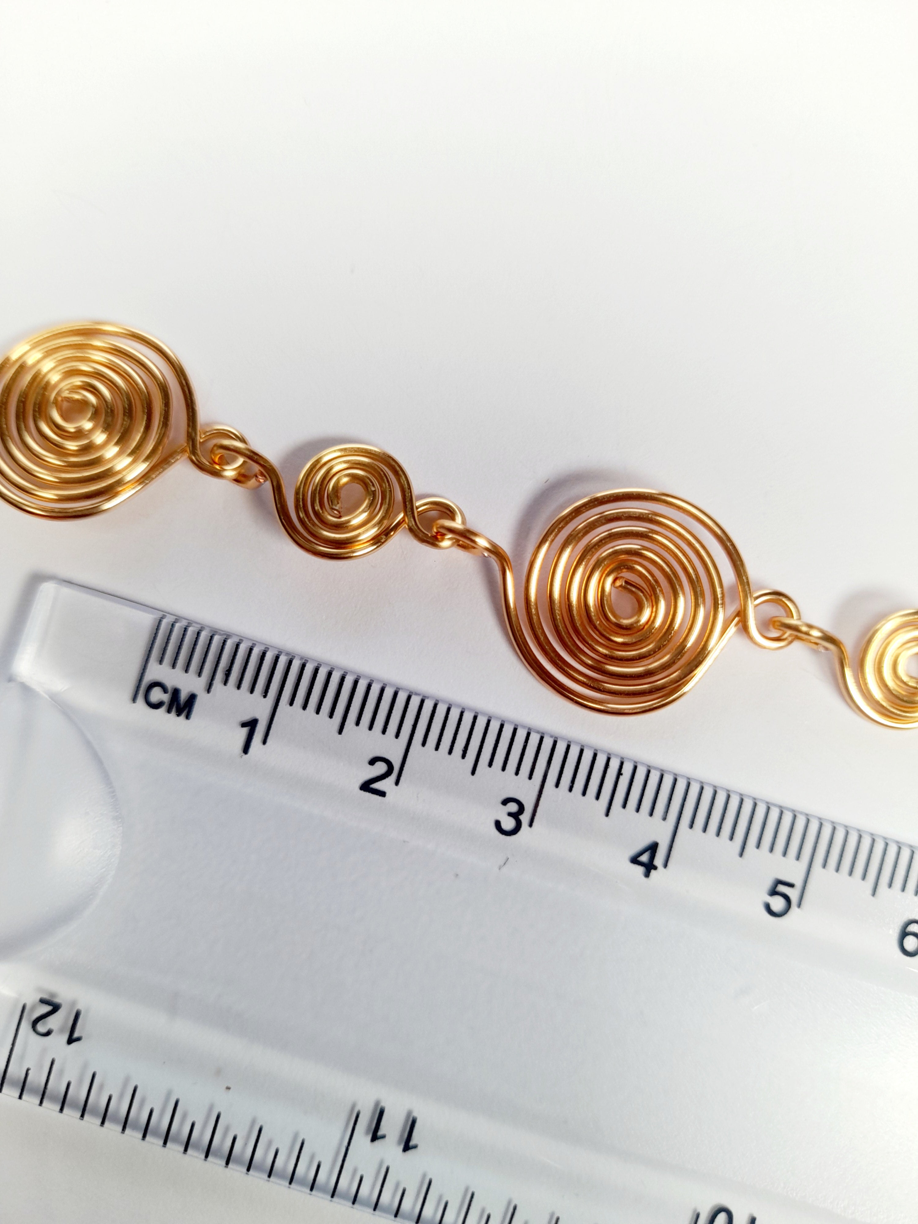 Handmade Gold Spiral Necklace, Elegant Swirly Statement Necklace