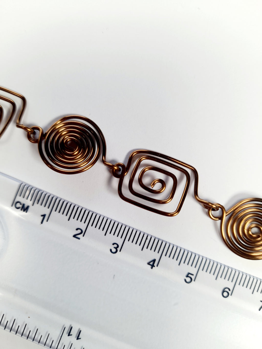 Super Swirly Bronze Round & Square Spiral Necklace