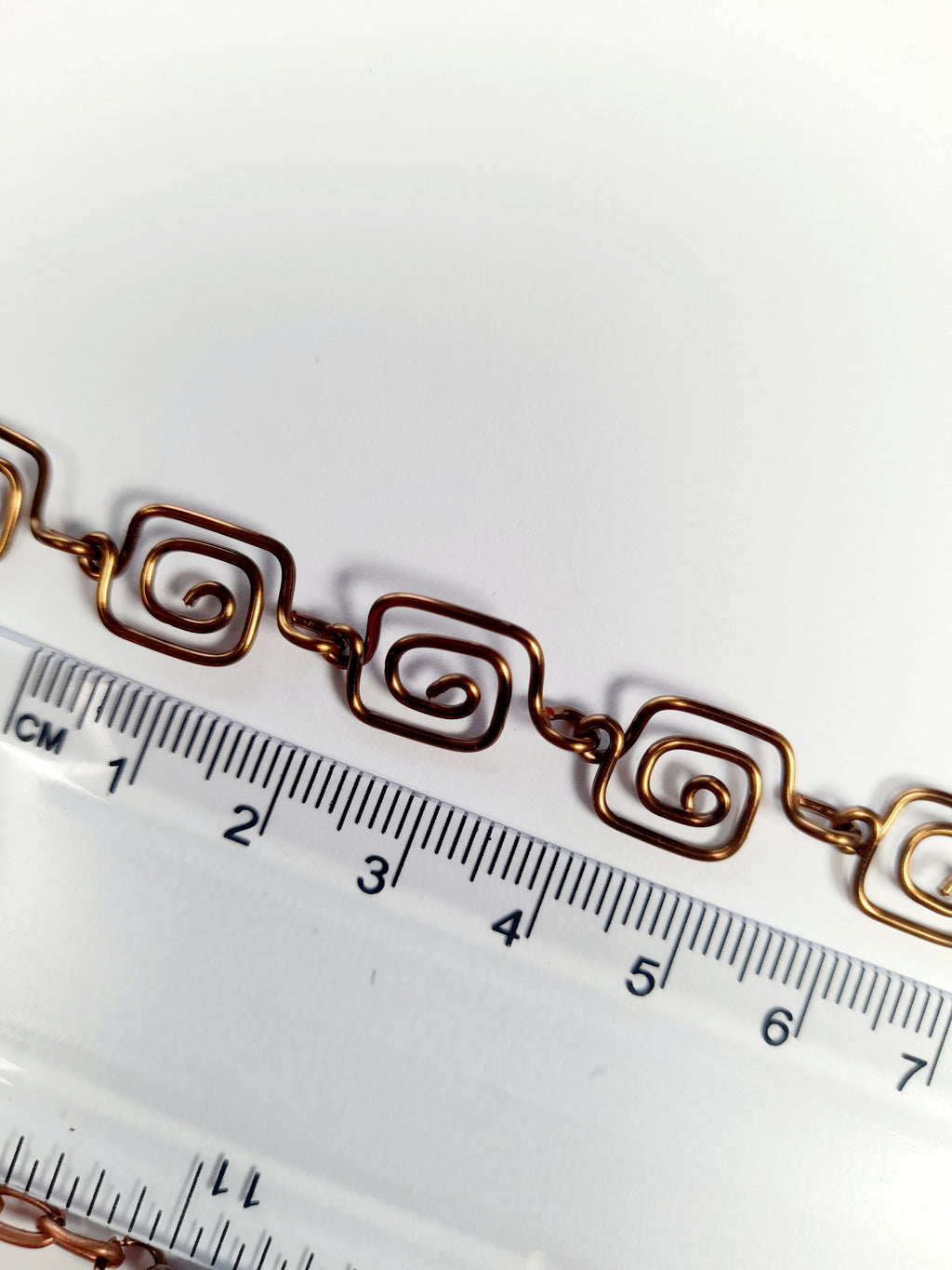 Dainty Super Swirly Bronze Square Spiral Necklace