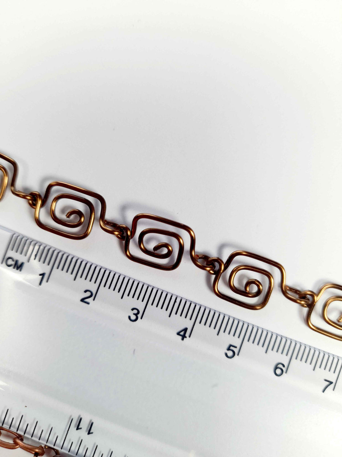 Dainty Super Swirly Bronze Square Spiral Necklace