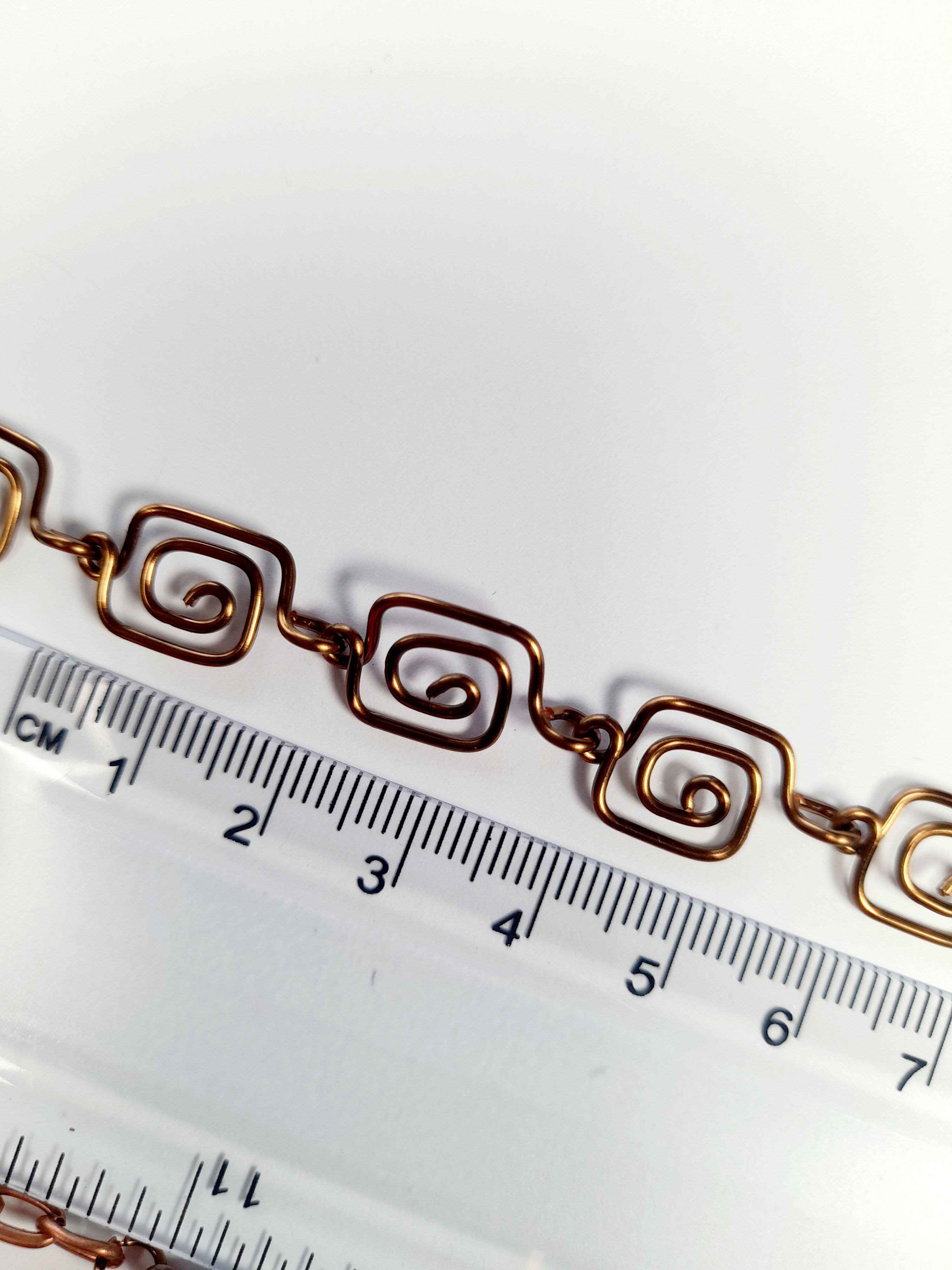 Dainty Super Swirly Bronze Square Spiral Necklace