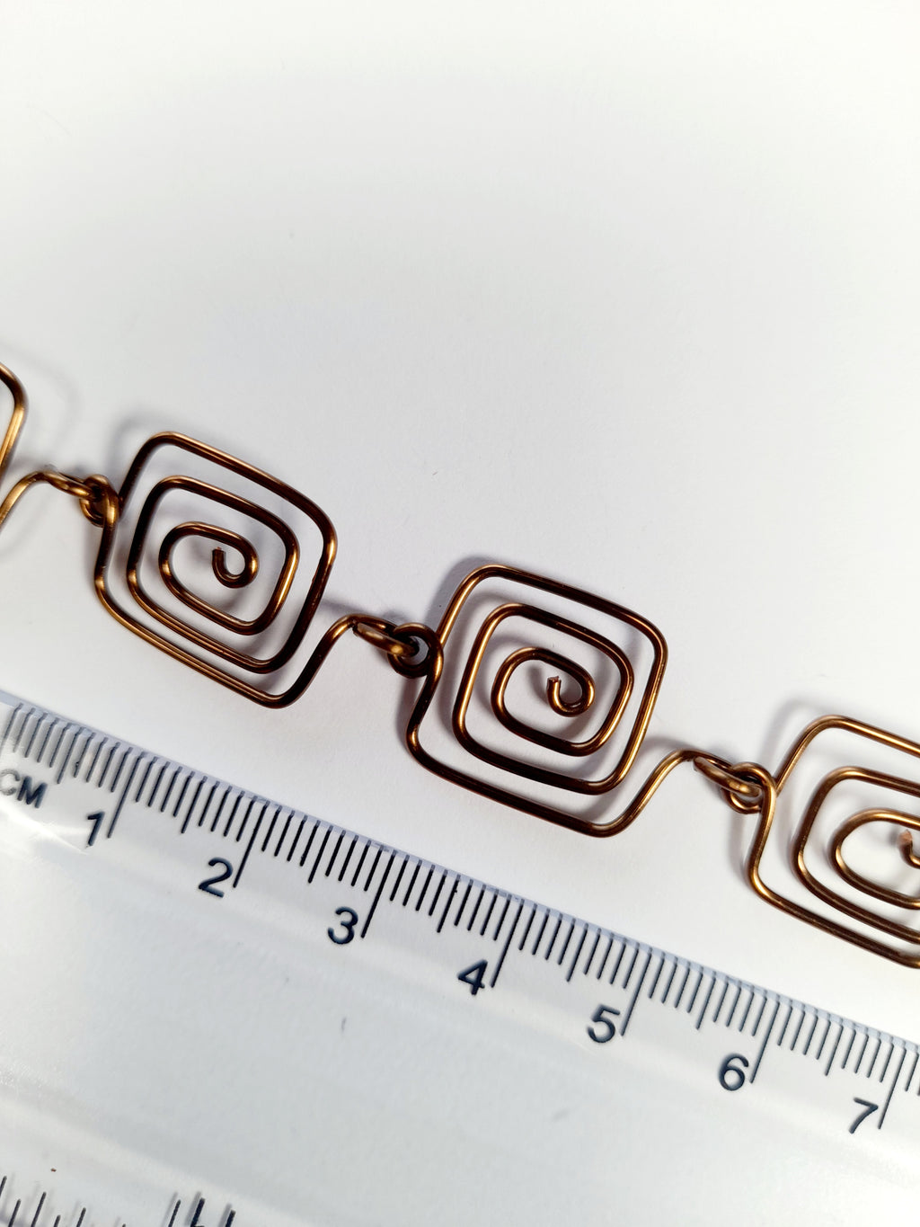 Super Swirly Bronze Square Spiral Necklace