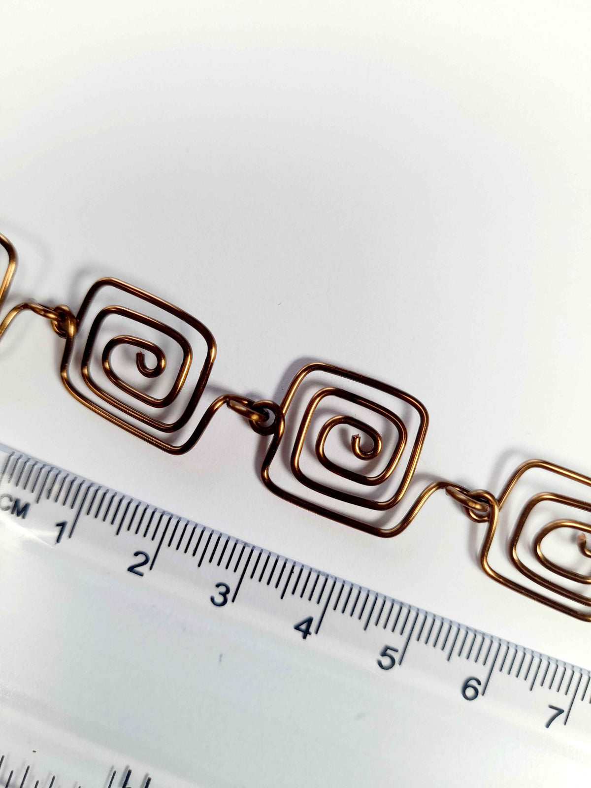 Super Swirly Bronze Square Spiral Necklace