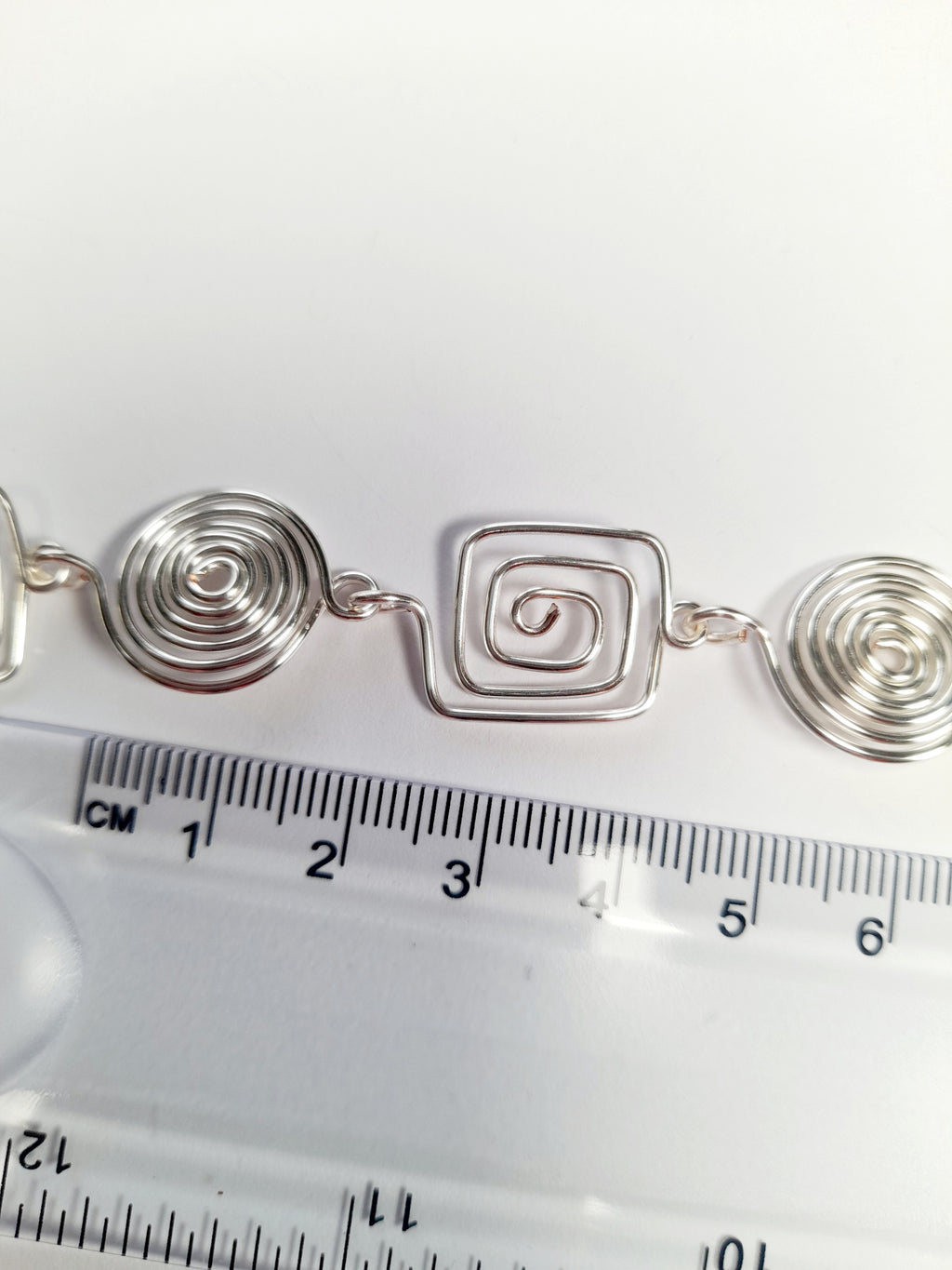 Super Swirly Silver Round & Square Spiral Necklace