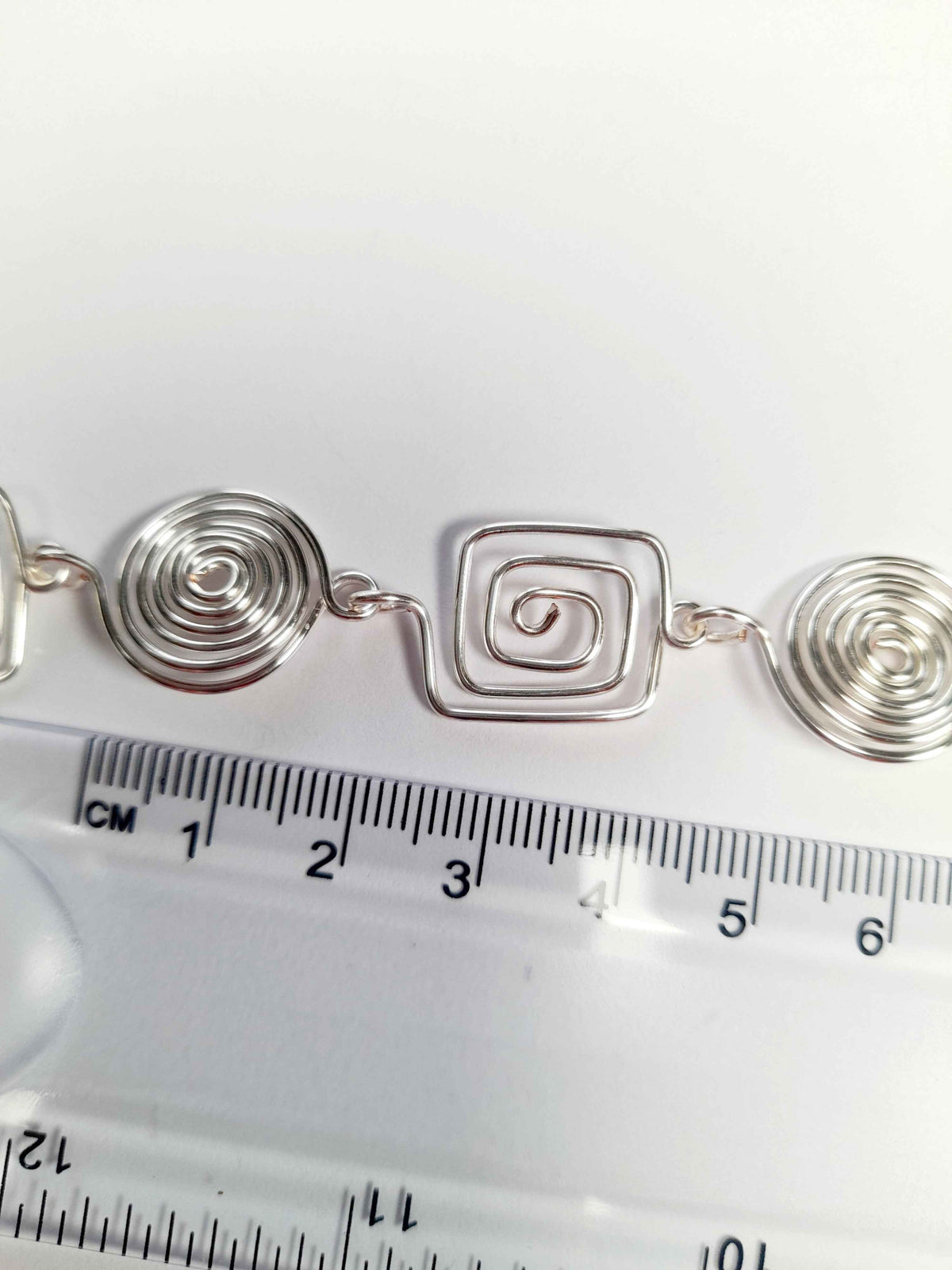 Super Swirly Silver Round & Square Spiral Necklace