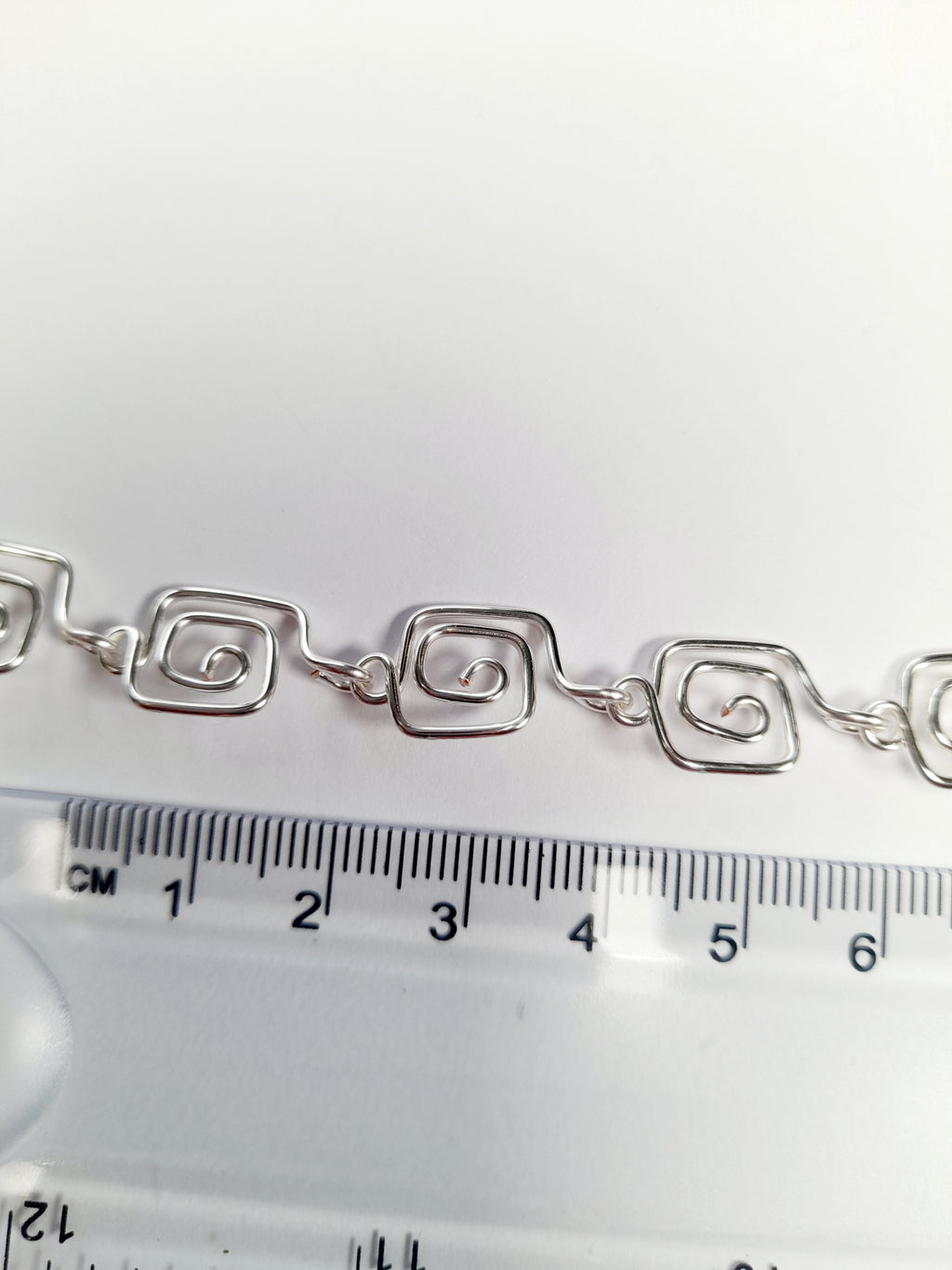 Dainty Super Swirly Silver Square Spiral Necklace