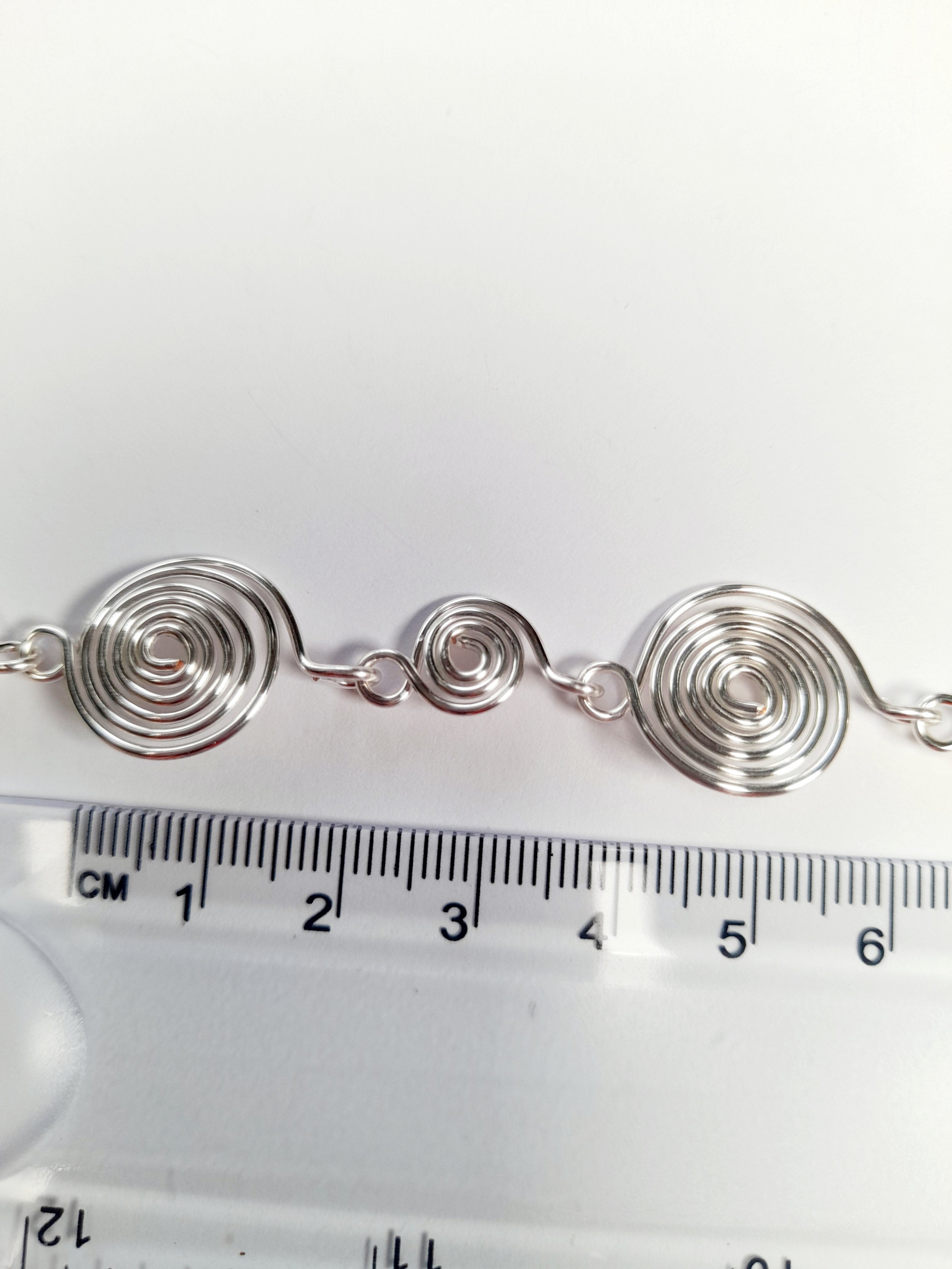 Handmade Silver Spiral Necklace, Elegant Swirly Statement Necklace