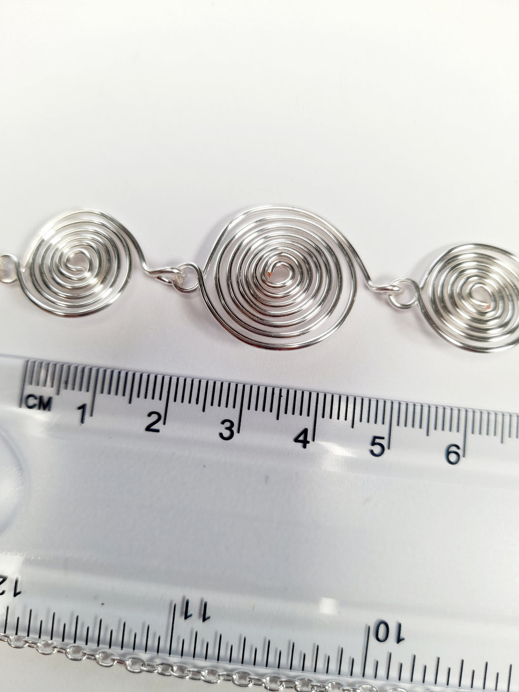 Handmade Silver Spiral Necklace, Elegant Swirly Lightweight Statement Jewellery