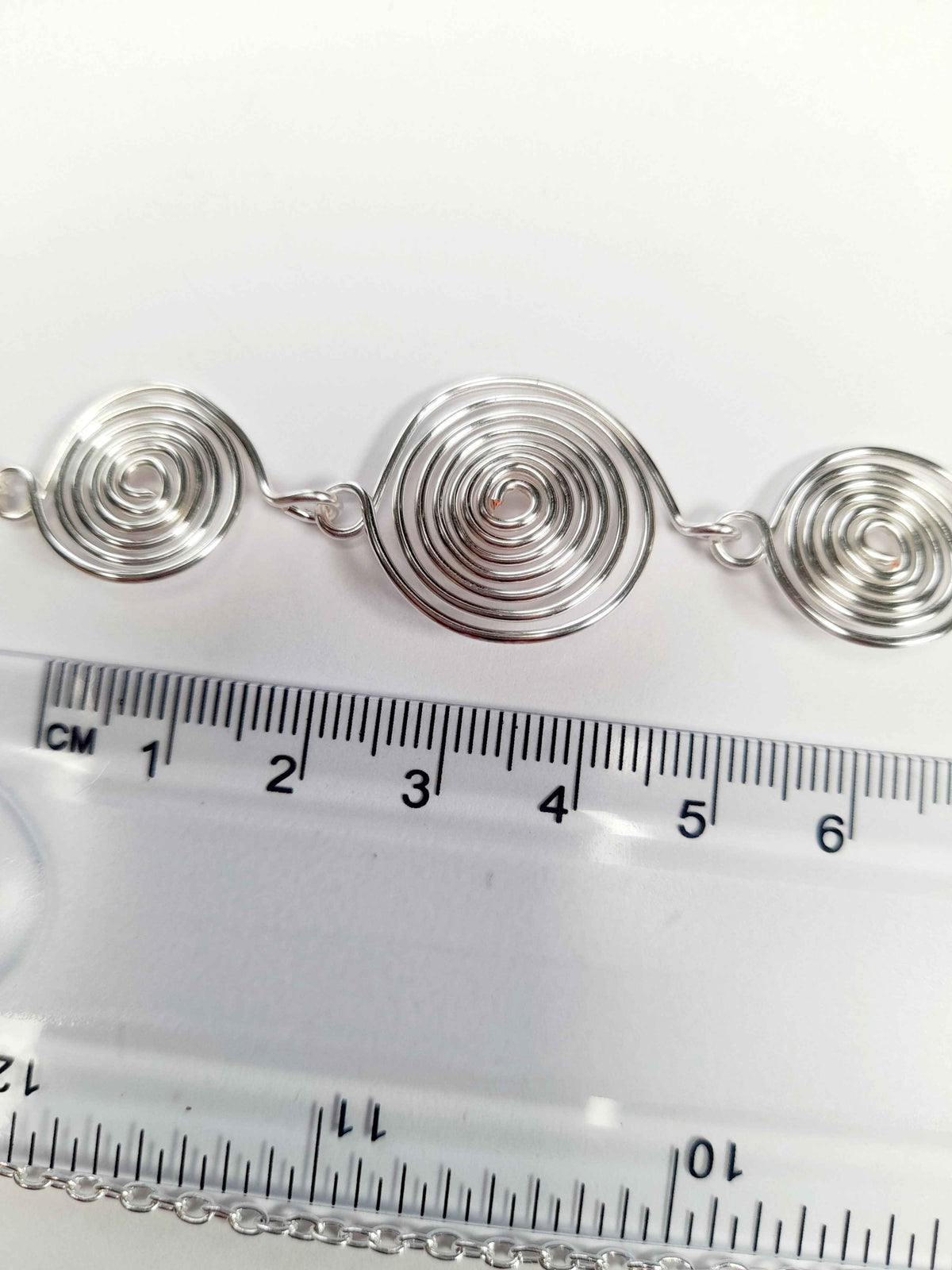 Handmade Silver Spiral Necklace, Elegant Swirly Lightweight Statement Jewellery