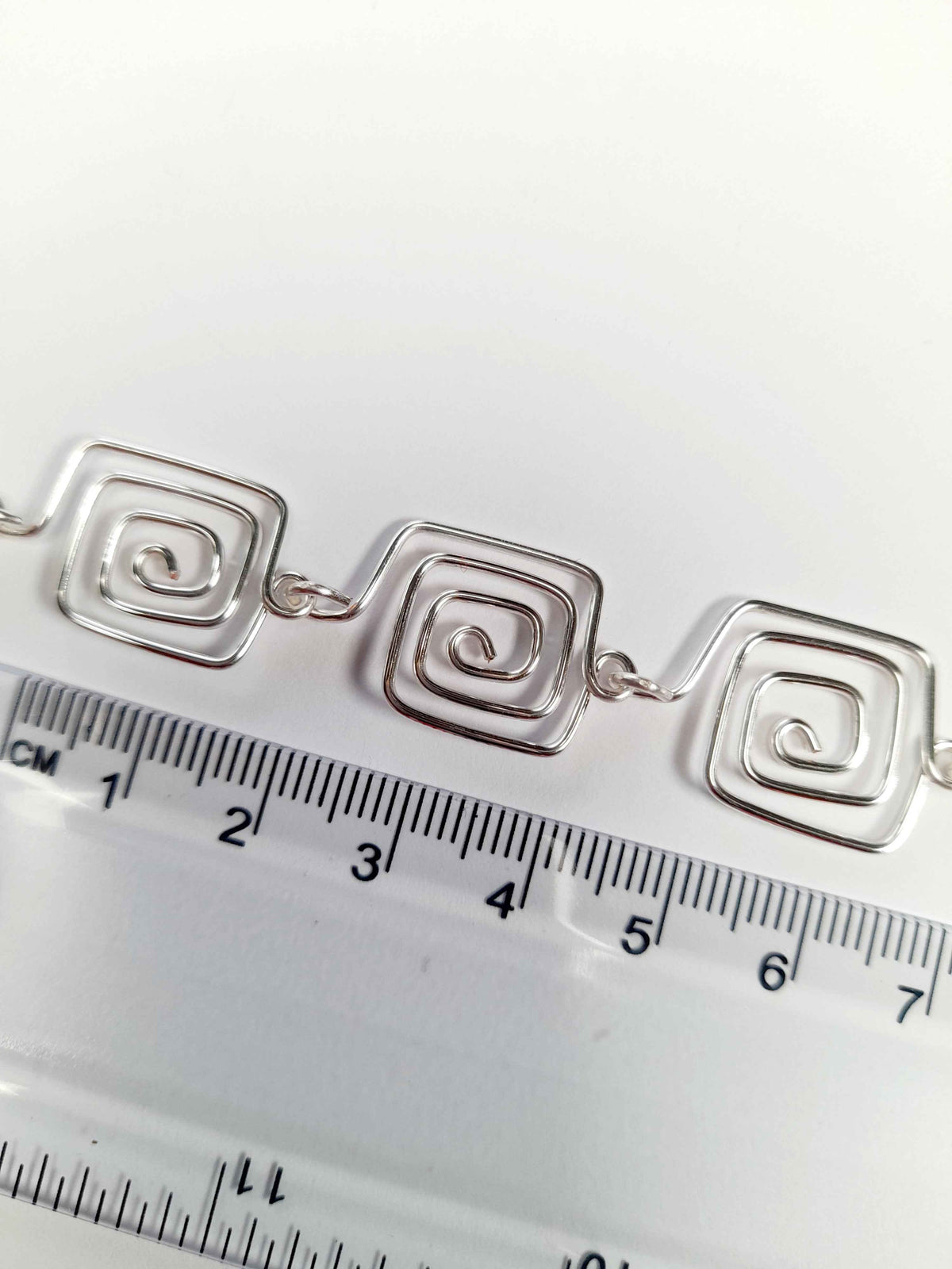Super Swirly Silver Square Spiral Necklace